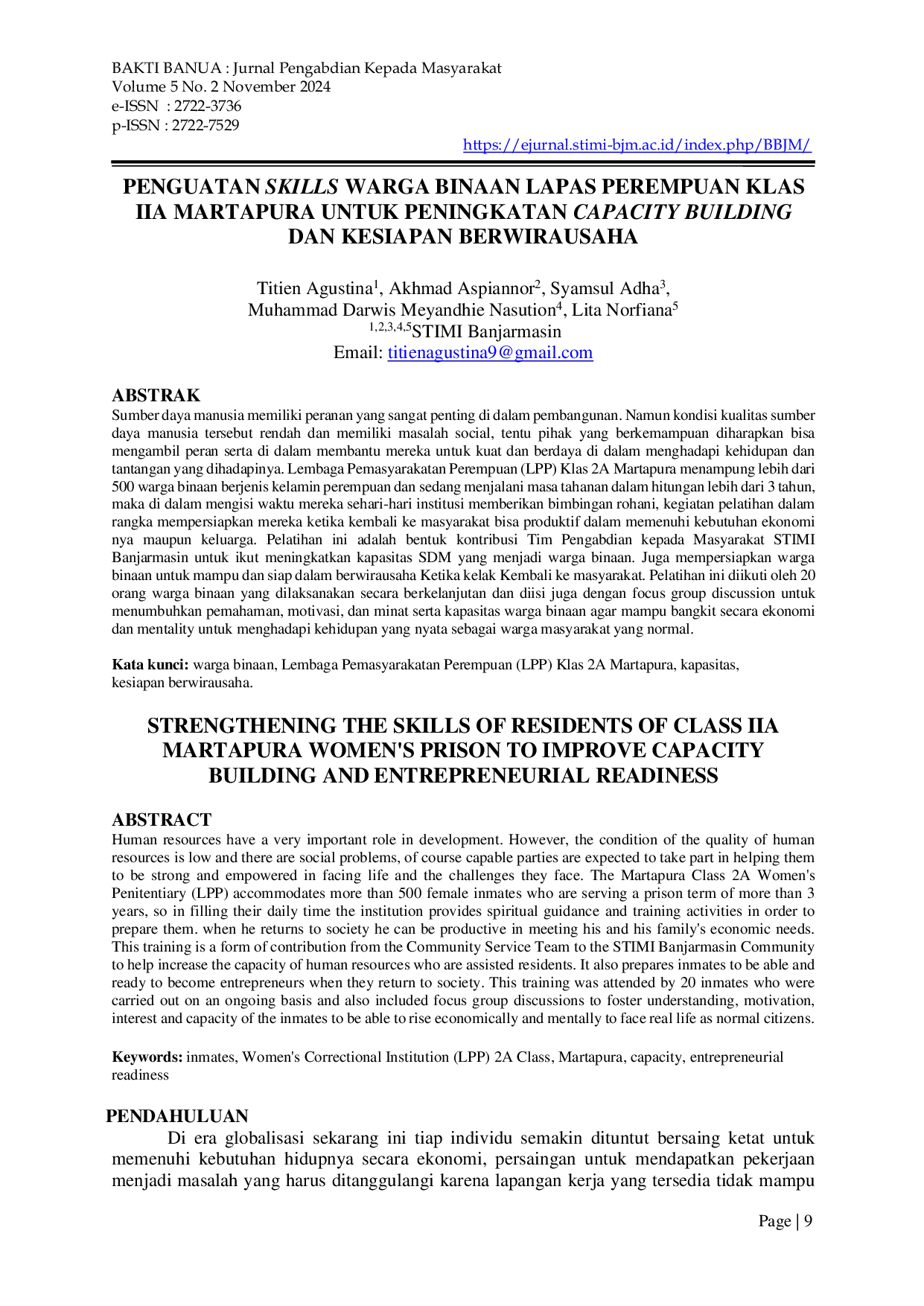 JURIS Penguatan Skills Warga Binaan Lapas Perempuan Klas IIA Martapura untuk Peningkatan Capacity Building dan Kesiapan Berwirausaha
