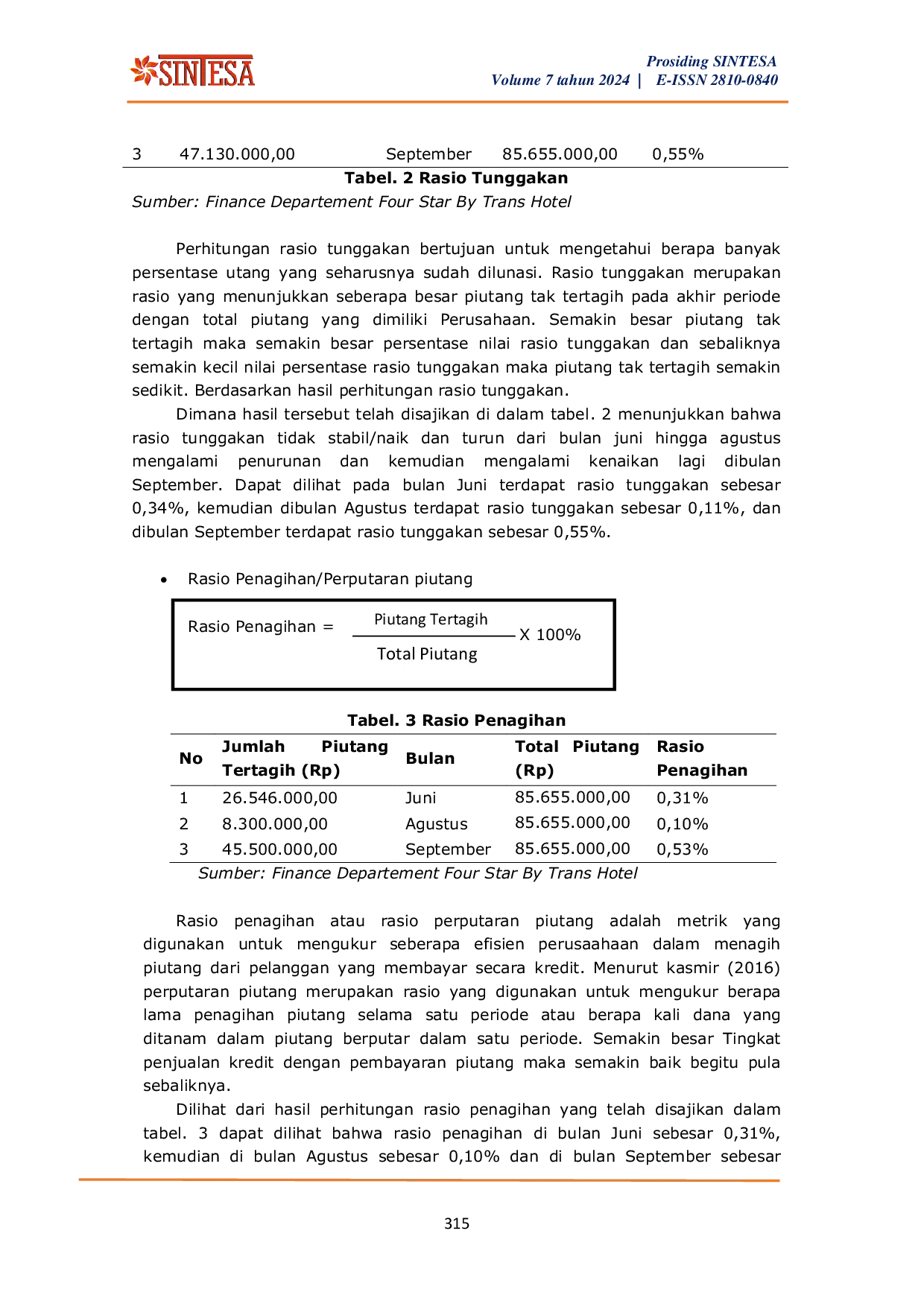 JURIS Analisis Pengelolaan Piutang Usaha Untuk Meminimalisir Piutang Tak Tertagih Pada Four Star By Trans Hotel