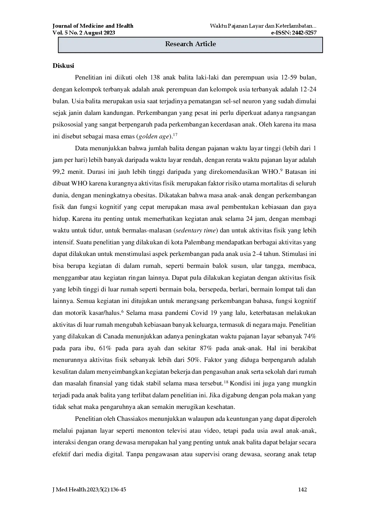 juris Waktu Pajanan Layar dan Keterlambatan Perkembangan pada Anak Balita di Tanjung Duren Jakarta Barat