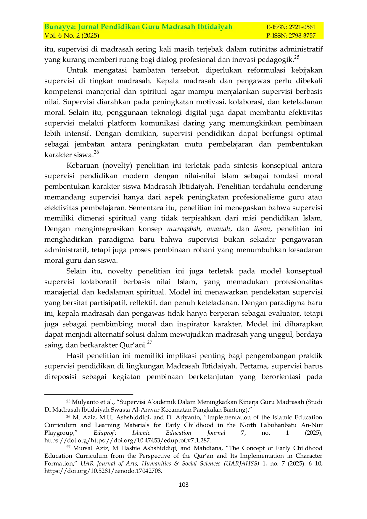 JURIS Peran Strategis Supervisi Pendidikan dalam Mewujudkan Siswa Madrasah Ibtidaiyah yang Berkarakter