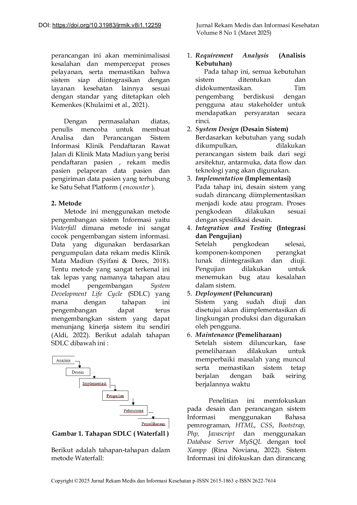 JURIS Analisa Dan Perancangan Sistem Pendaftaran Pasien Rawat Jalan Di Klinik Mata Madiun