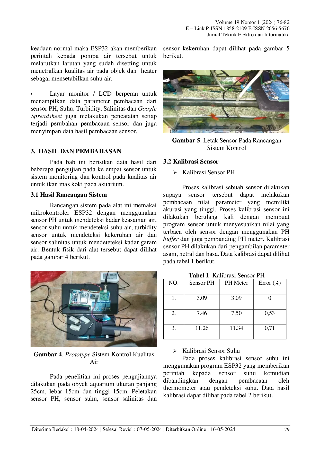 JURIS Sistem Monitoring dan Kontrol Kualitas Air pada Akuarium