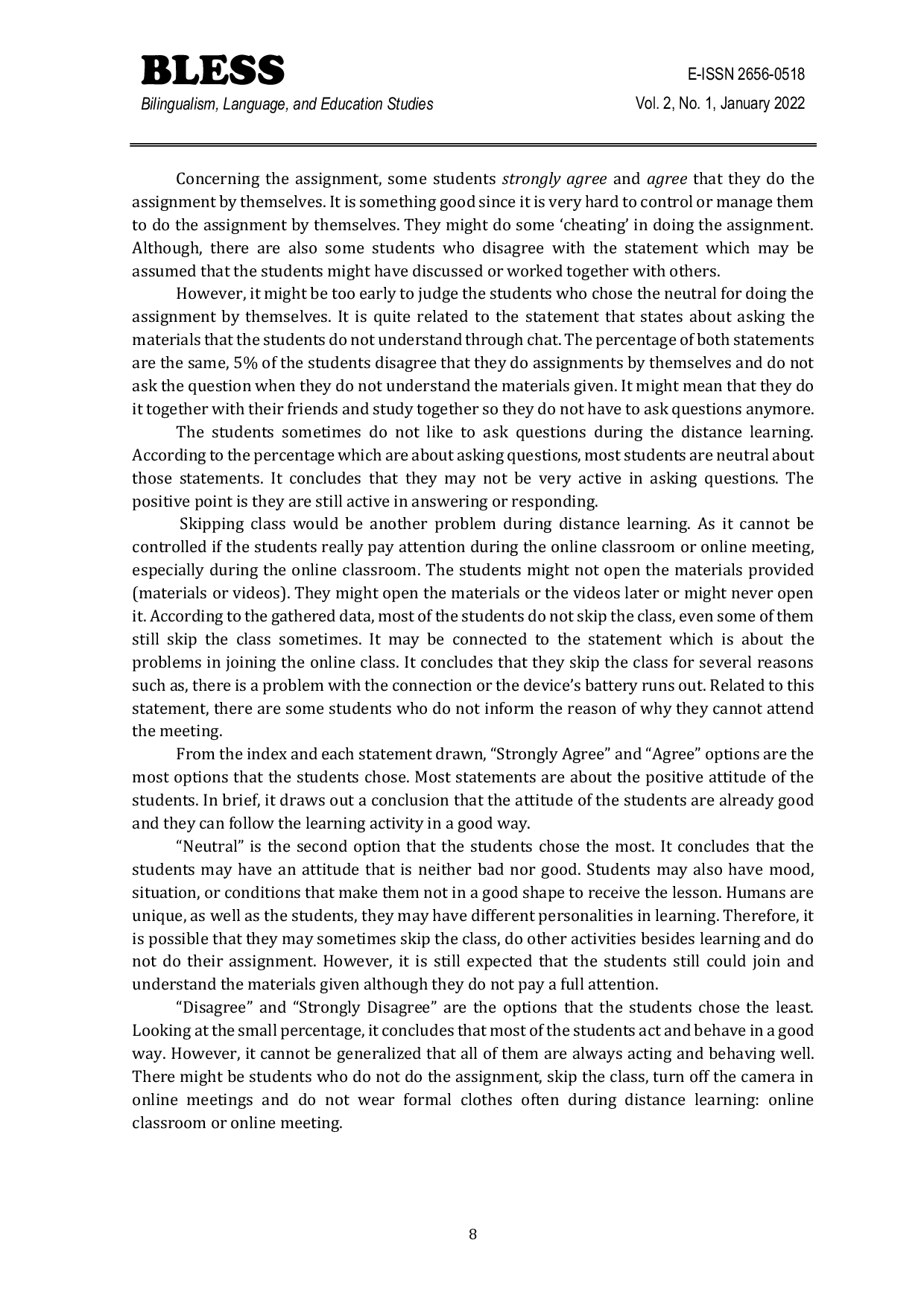 JURIS Students Attitudes Towards Structure Subjects In Distance Learning