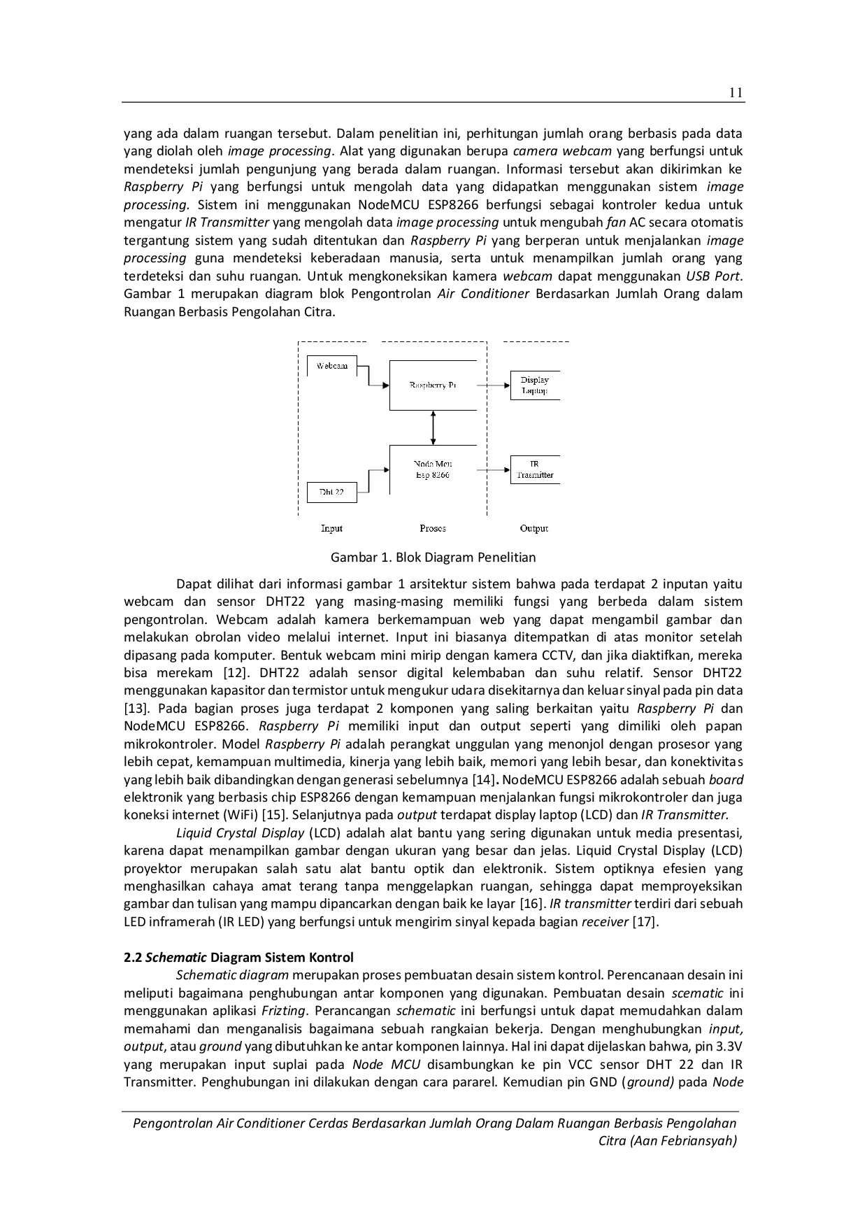 JURIS Pengontrolan Air Conditioner Cerdas Berdasarkan Jumlah Orang Dalam Ruangan Berbasis Pengolahan Citra