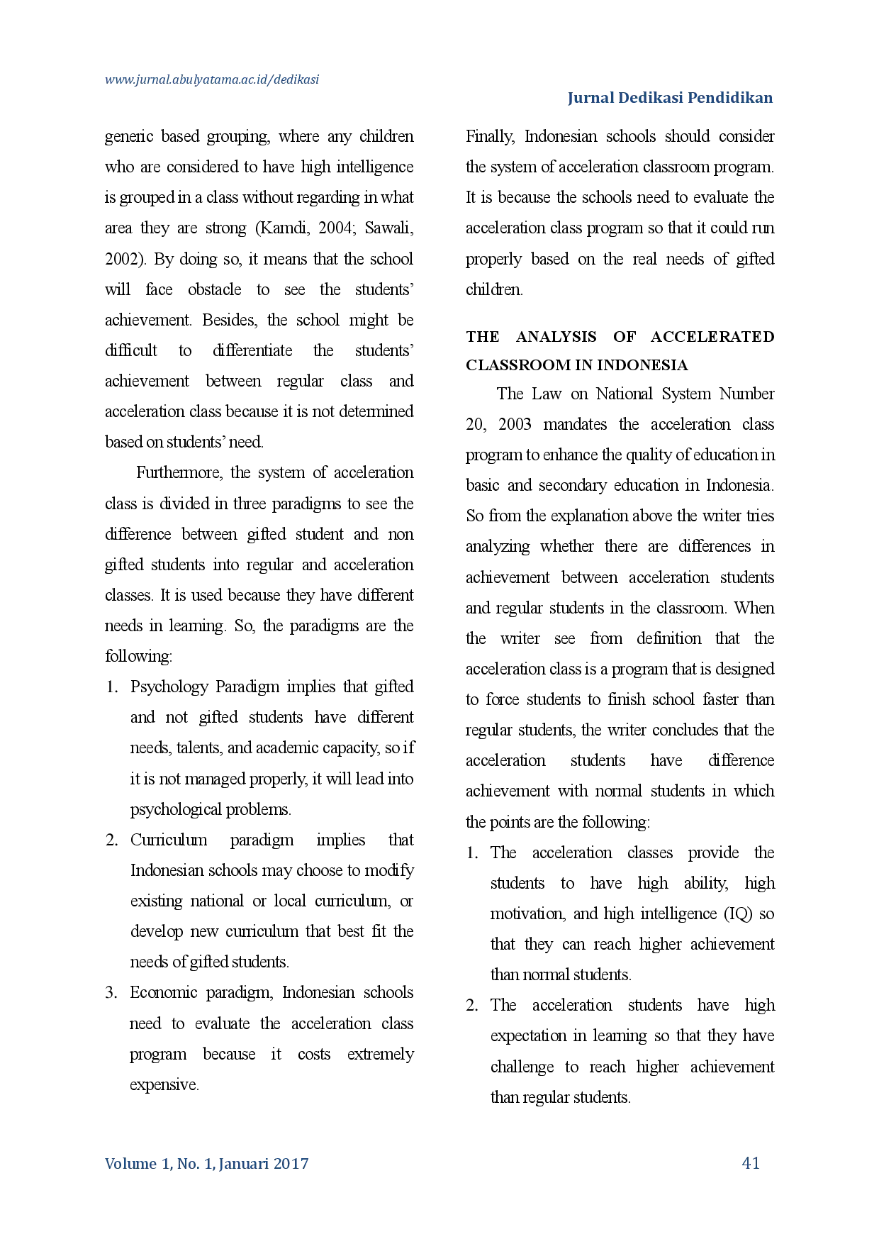 juris An Analysis of Accelerated Classroom in Indonesia