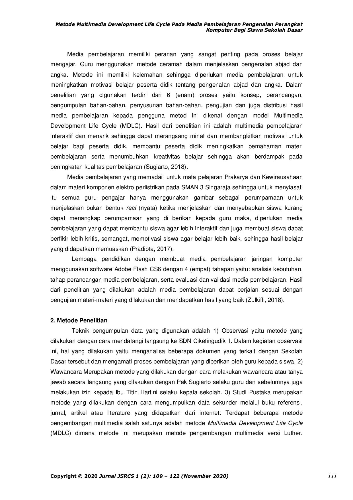 JURIS Metode Multimedia Development Life Cycle Pada Media Pembelajaran Pengenalan Perangkat Komputer Bagi Siswa Sekolah Dasar