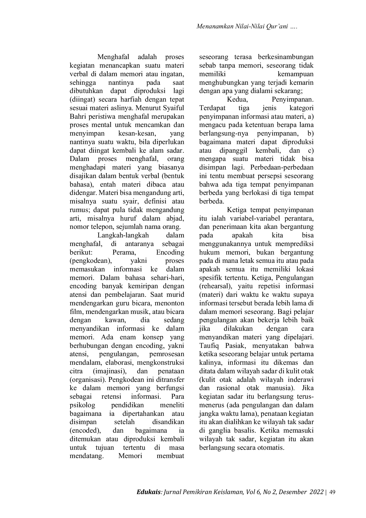 JURIS Menanamkan Nilai Nilai Qur ani Dalam Membangun Karakter Santri