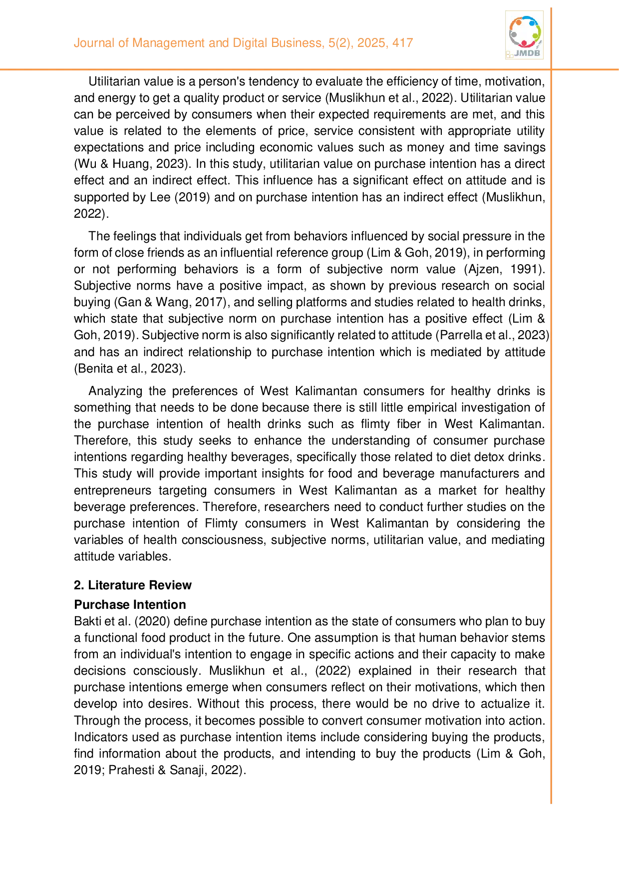 JURIS Analysis of consumer motivation on purchase intention of Flimty Fiber A study on Flimty Fiber consumers in West Kalimantan
