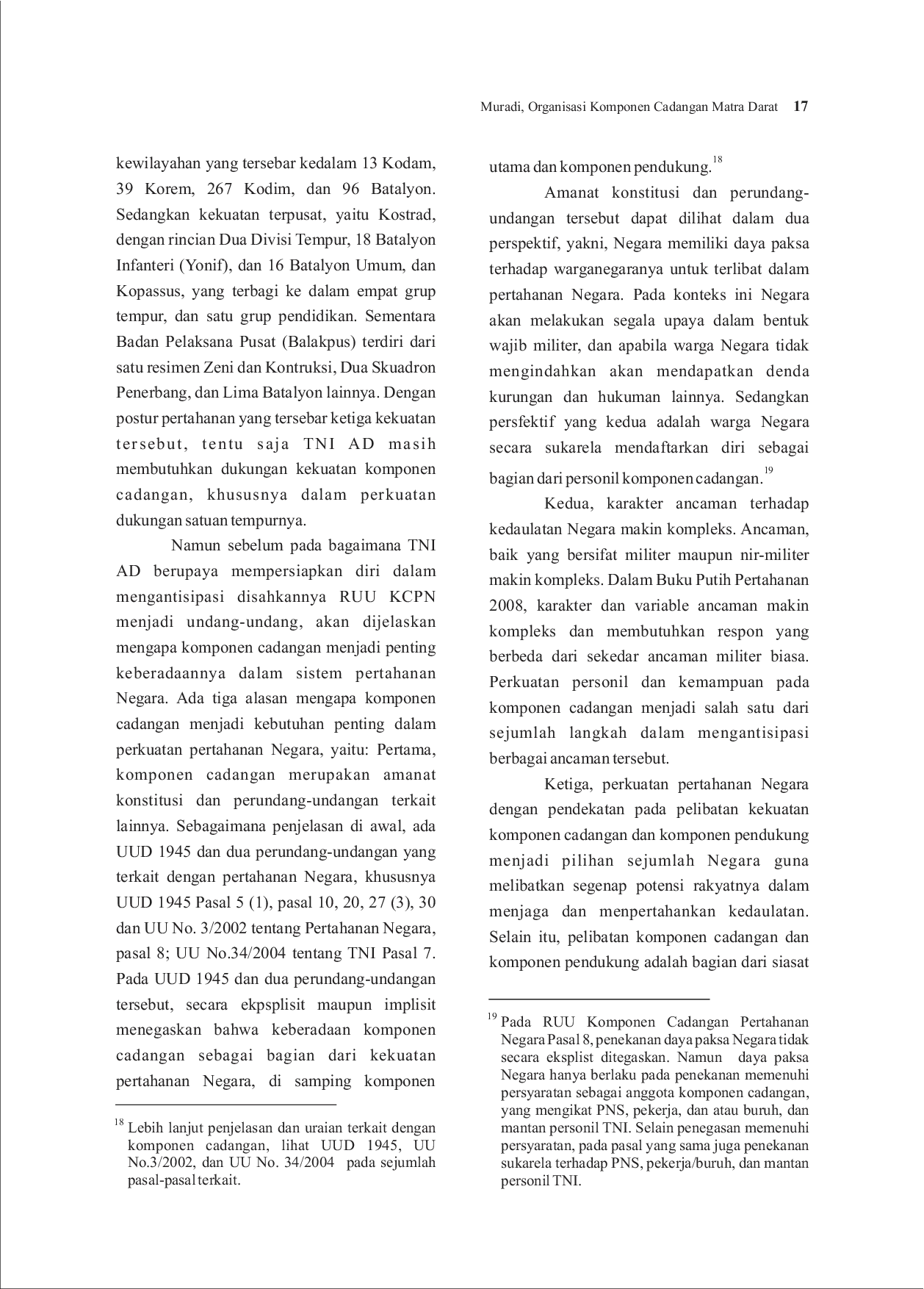 juris Organisasi Komponen Cadangan Matra Darat