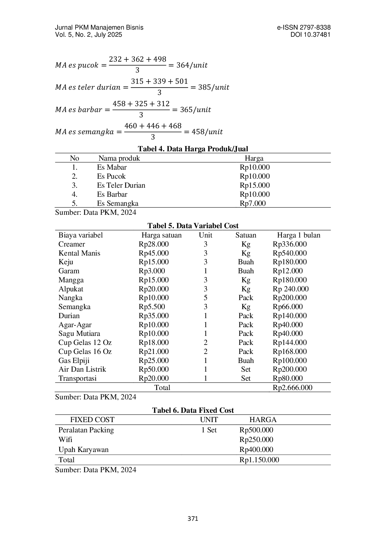 JURIS Pendampingan Perhitungan Kapasitas Produksi pada UMKM Salad Barbar Purwakarta