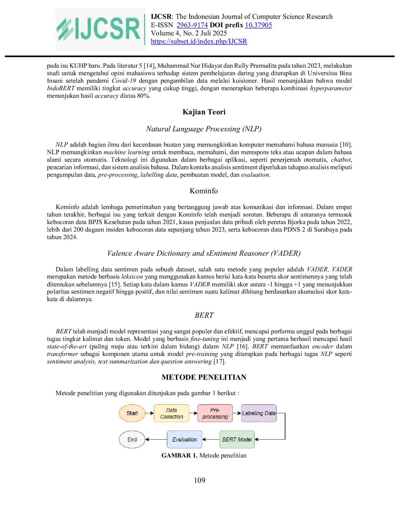 JURIS Pendekatan BERT Dalam Analisis Sentimen Terhadap Kominfo Di Media Sosial X