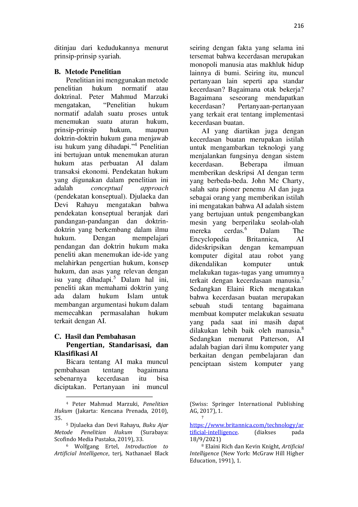 JURIS Analisis Fikih Aktual dan Hipotesis Atas Eksposisi Eksistensi Artificial Intelligence dalam Transaksi