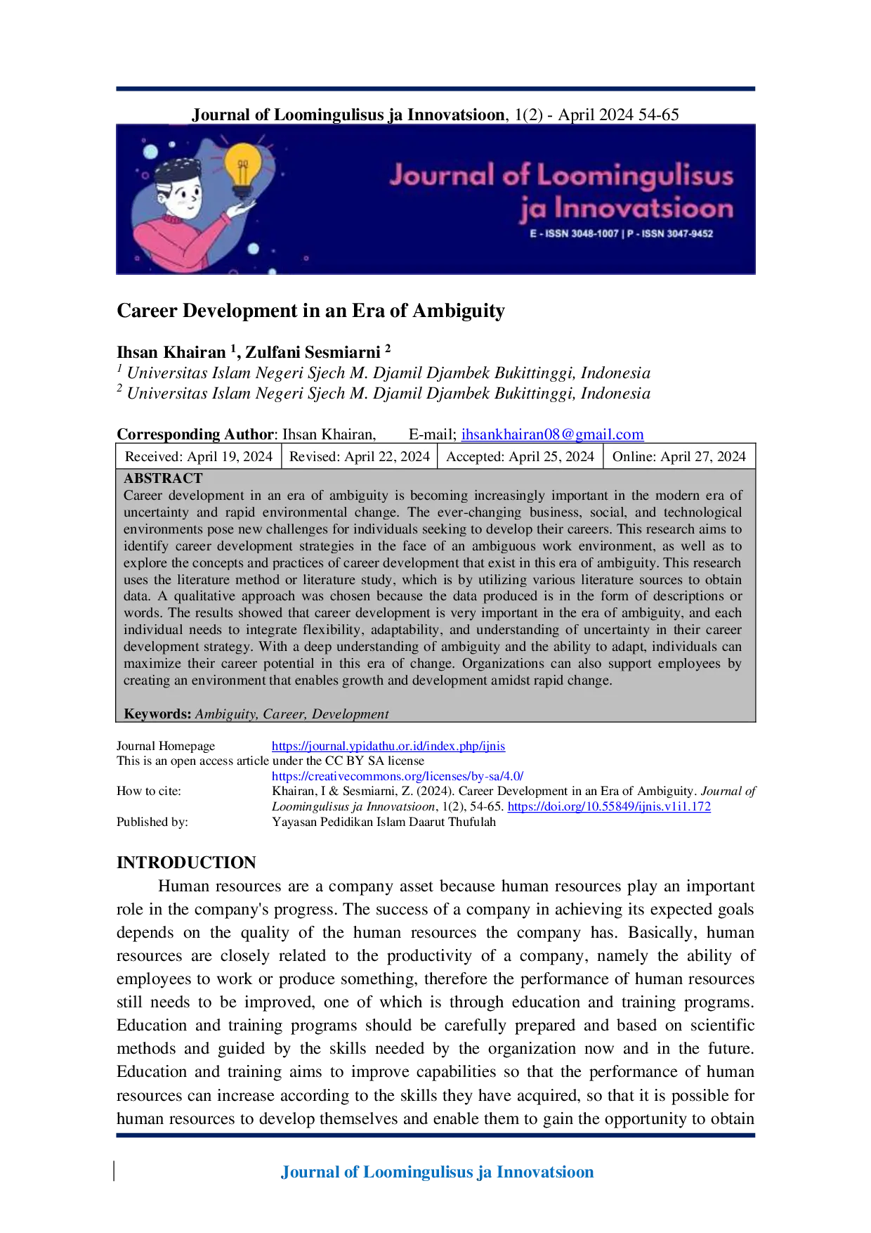 JURIS Career Development In An Era Of Ambiguity