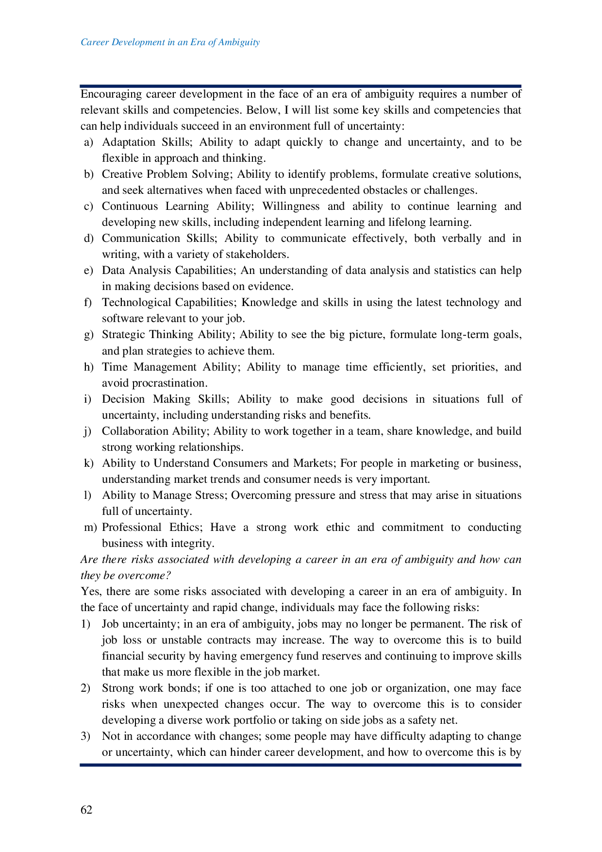 JURIS Career Development In An Era Of Ambiguity