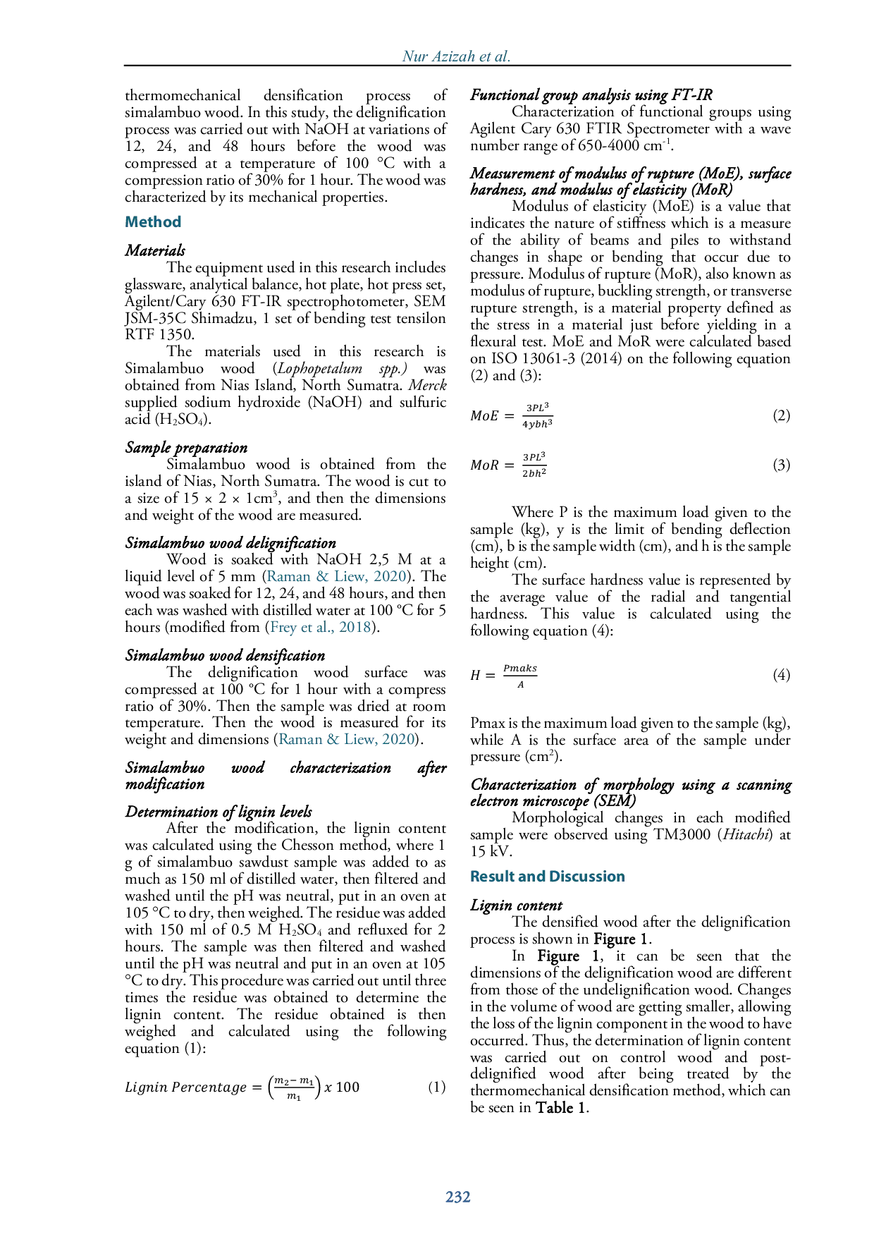 JURIS Enhancement Mechanical Properties Of Simalambuo Wood Loppophetalum Spp Delignified Using NaOH In The Thermomechanical Densification Method