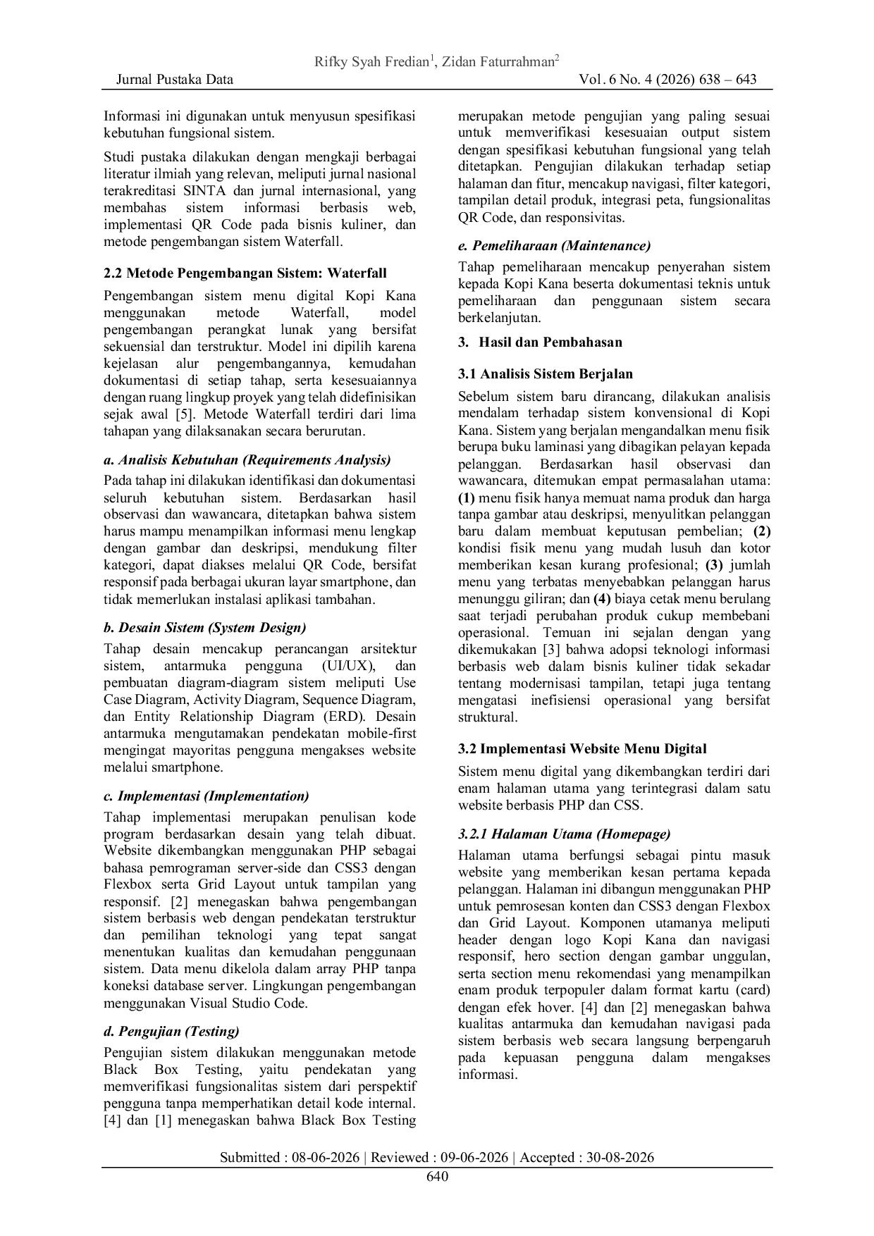 JURIS Implementasi Menu Digital Berbasis QR CODE Untuk Kopi Kana