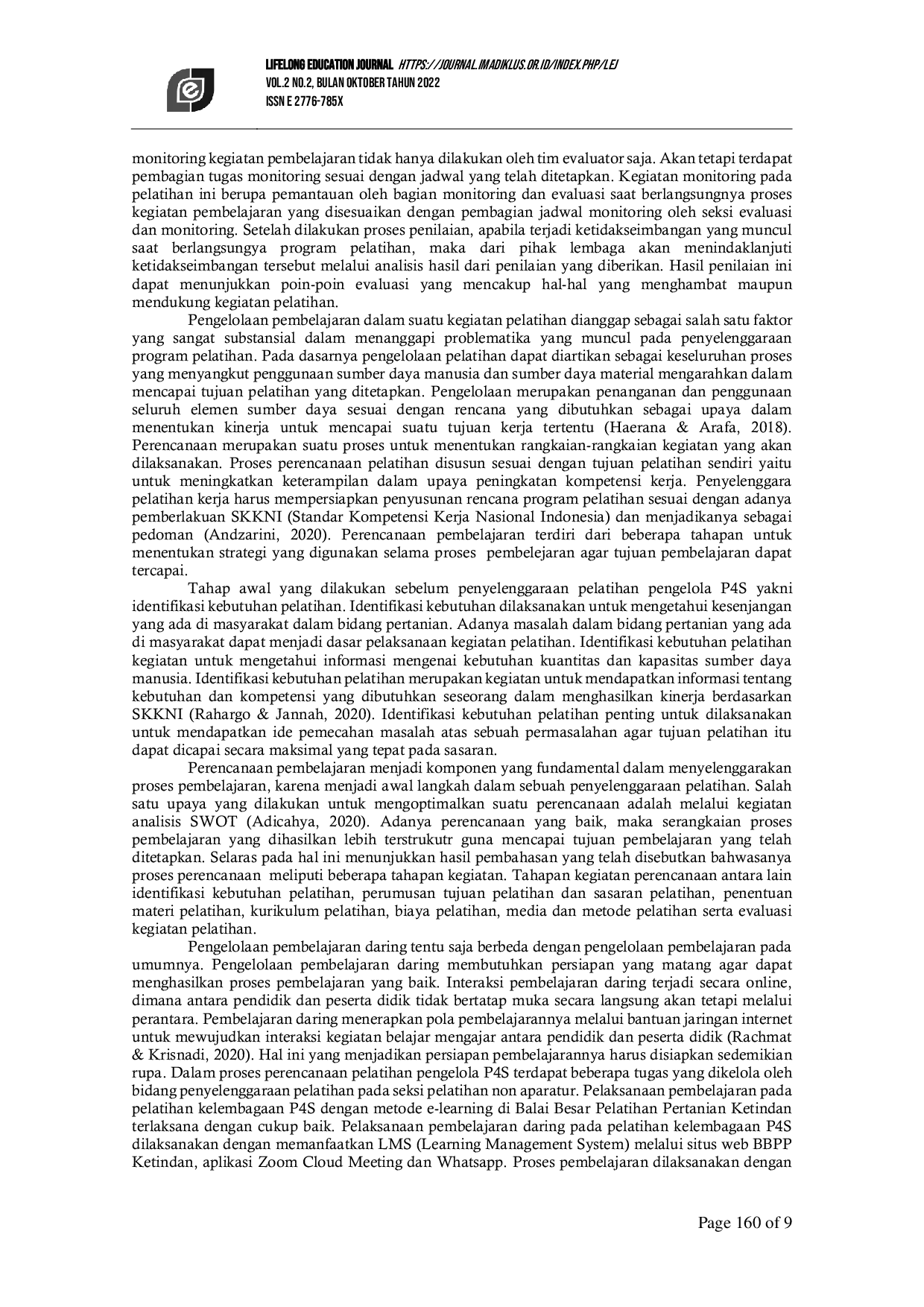 JURIS Learning Management in Pusat Pelatihan Pertanian dan Perdesaan swadaya Managers Training