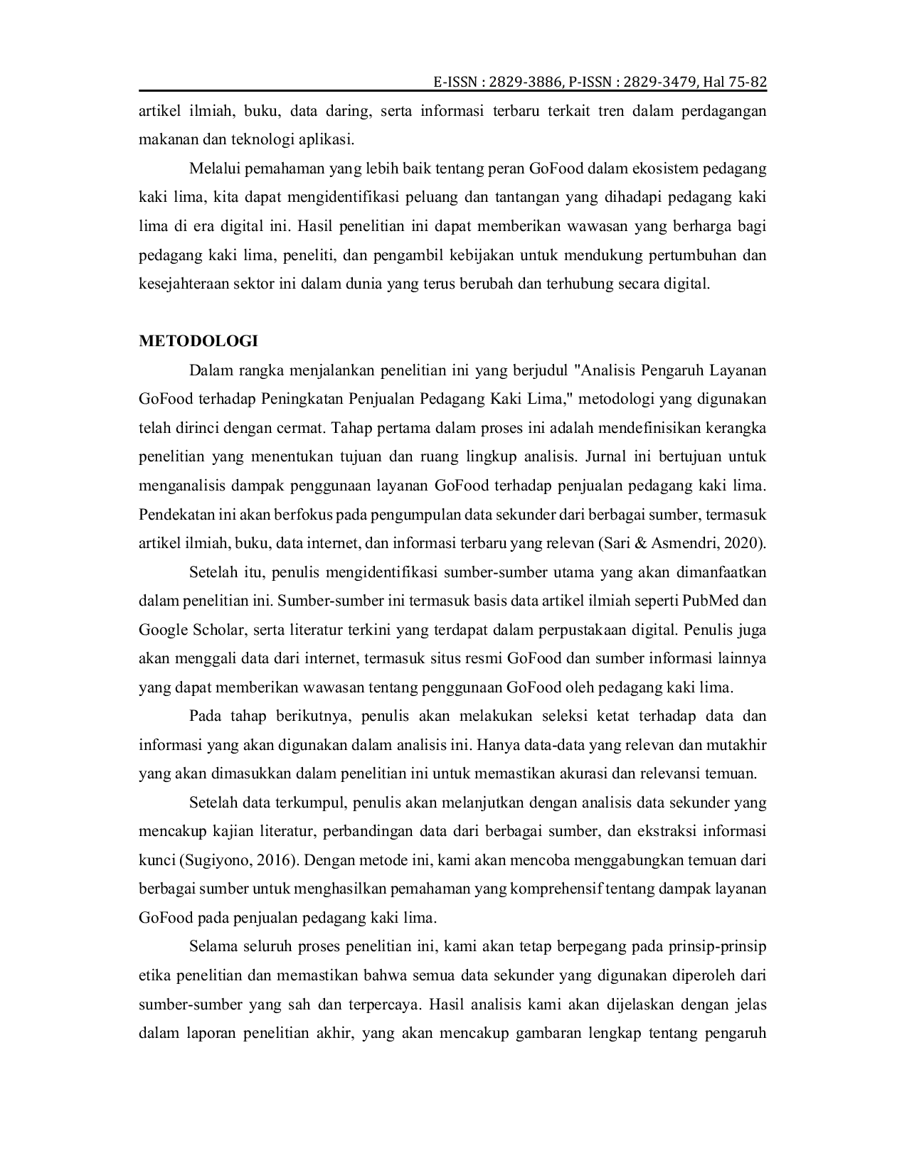 JURIS Analisis Pengaruh Layanan GoFood Terhadap Peningkatan Penjualan Pedagang Kaki Lima