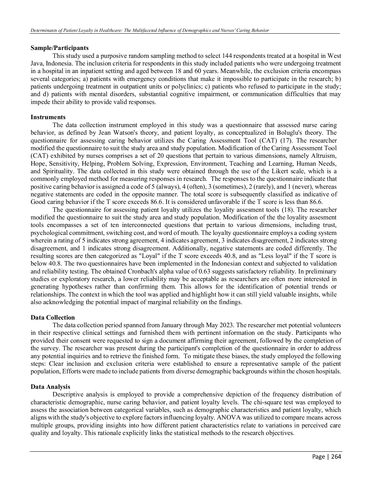JURIS Determinants of Patient Loyalty in Healthcare The Multifaceted Influence of Demographics and Nurses Caring Behavior