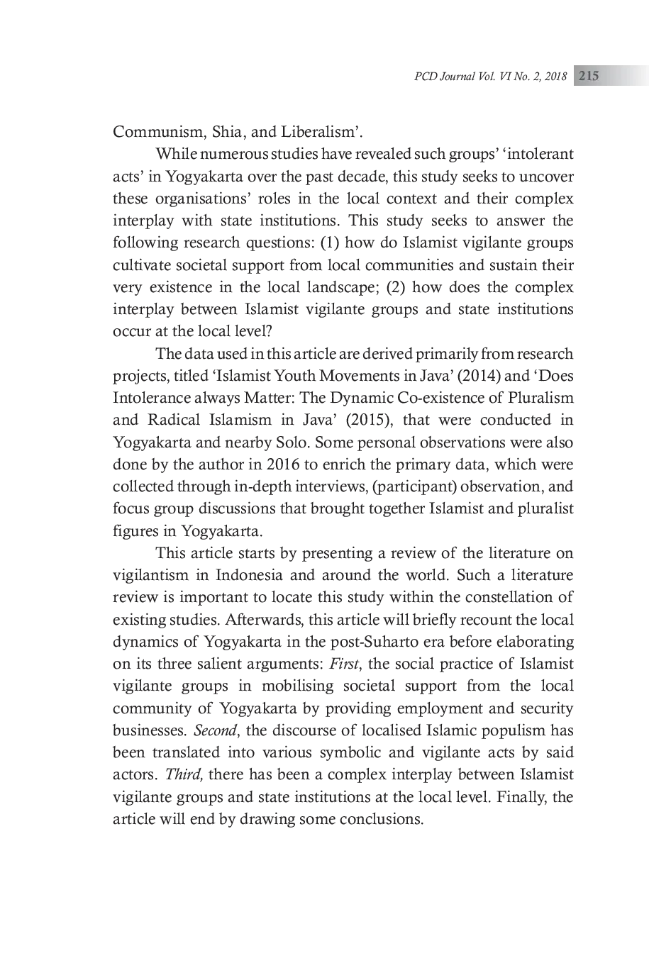 JURIS Vigilantism as Twilight Institution Islamic Vigilante Groups and the State in Post Suharto Yogyakarta