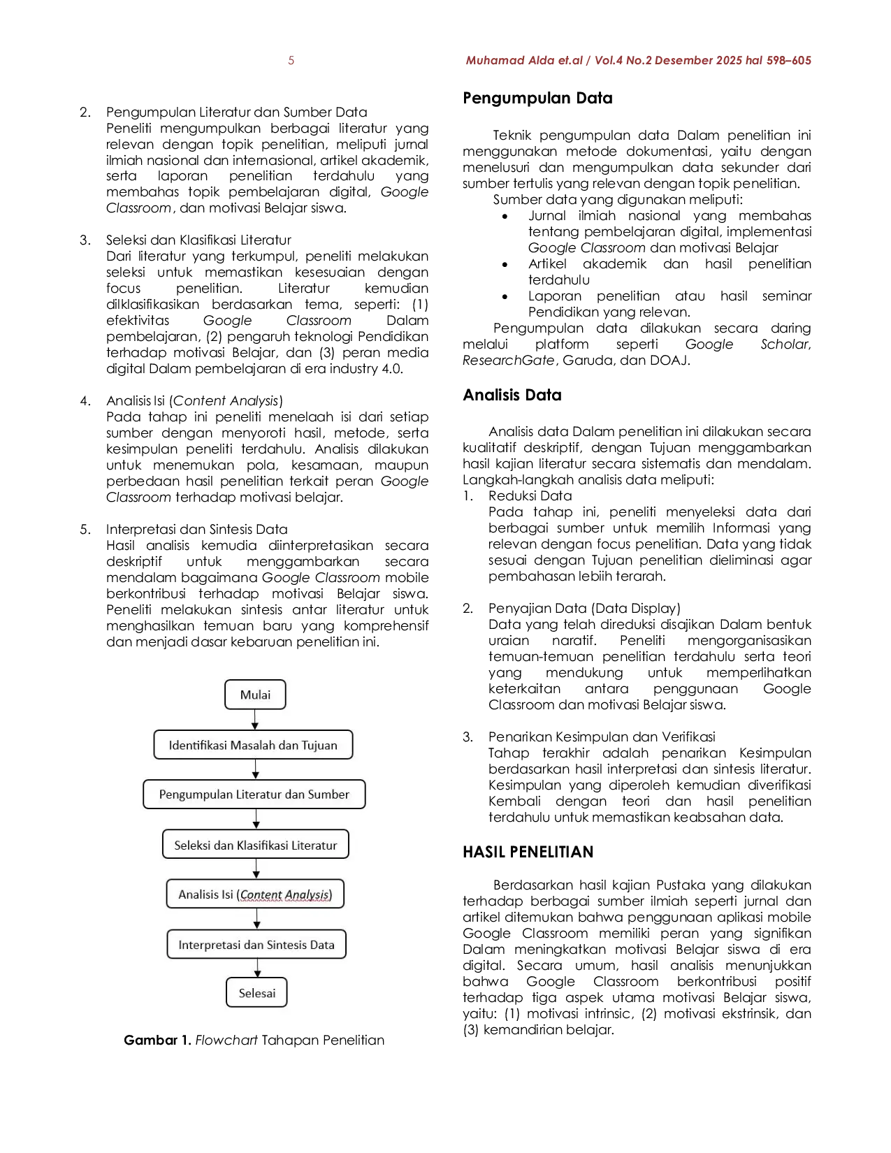 JURIS Peran Aplikasi Mobile Google Classroom terhadap Motivasi Belajar Siswa di Era Digital