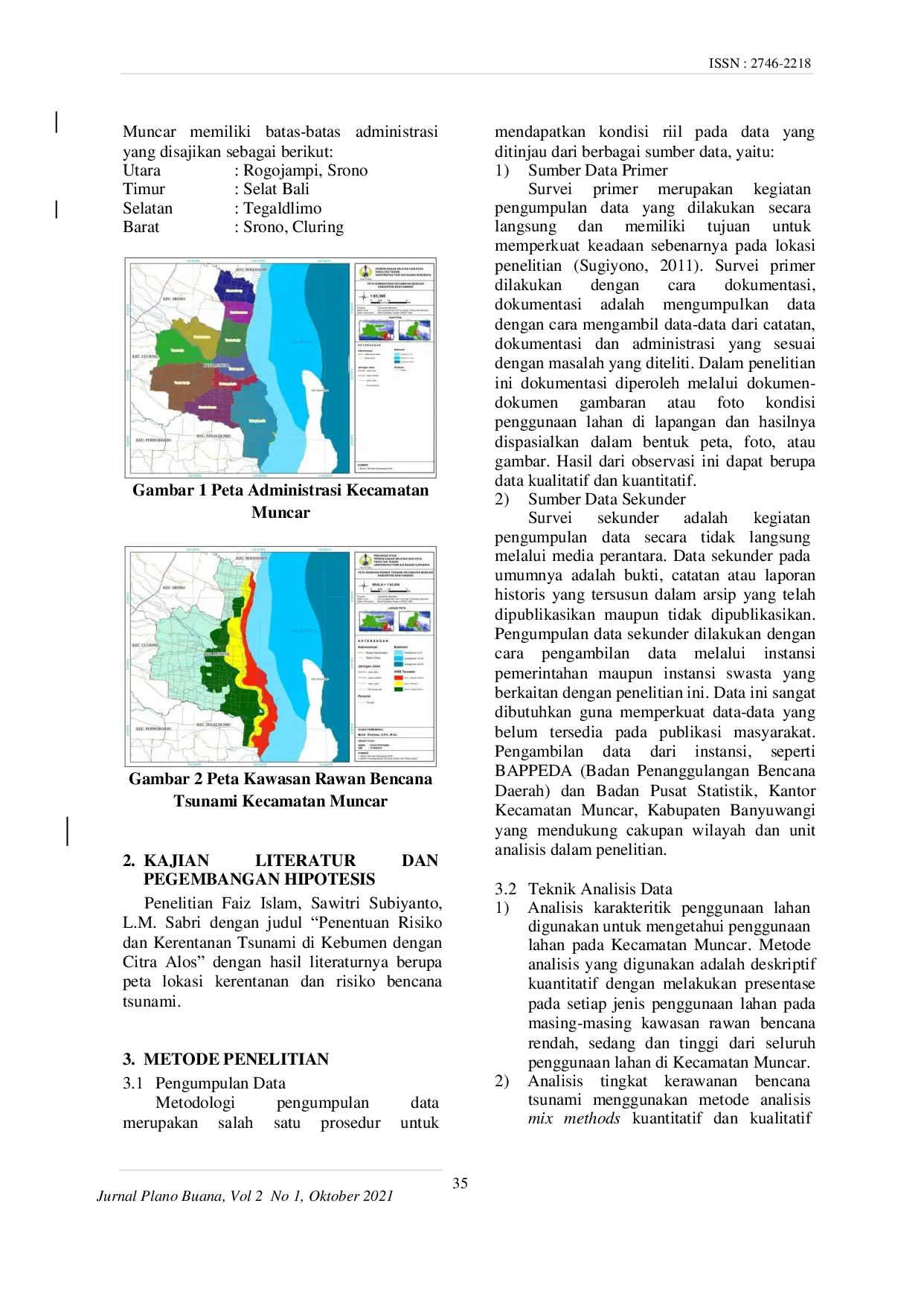 JURIS Kondisi Kawasan Rawan Bencana Tsunami Di Kecamatan Muncar
