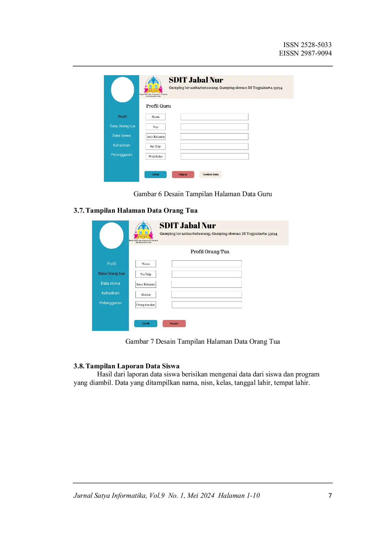 JURIS Desain Sistem Monitoring Pembelajaran Terpadu untuk Siswa SD IT Jabal Nur Sleman