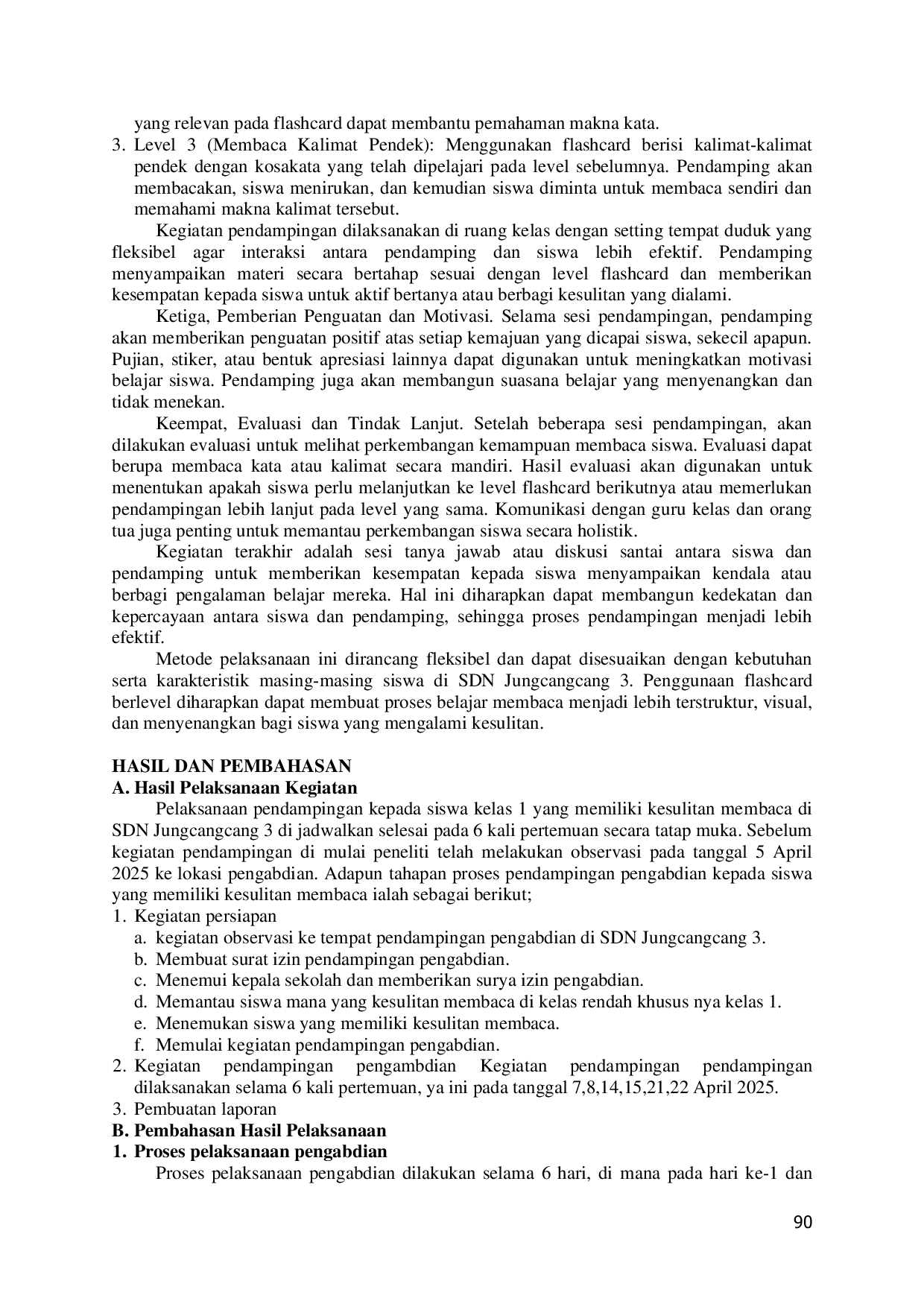 JURIS Pendampingan Siswa Dengan Kesulitan Membaca Melalui Media Flashcard Ber Level Di Sdn Jungcangcang 3