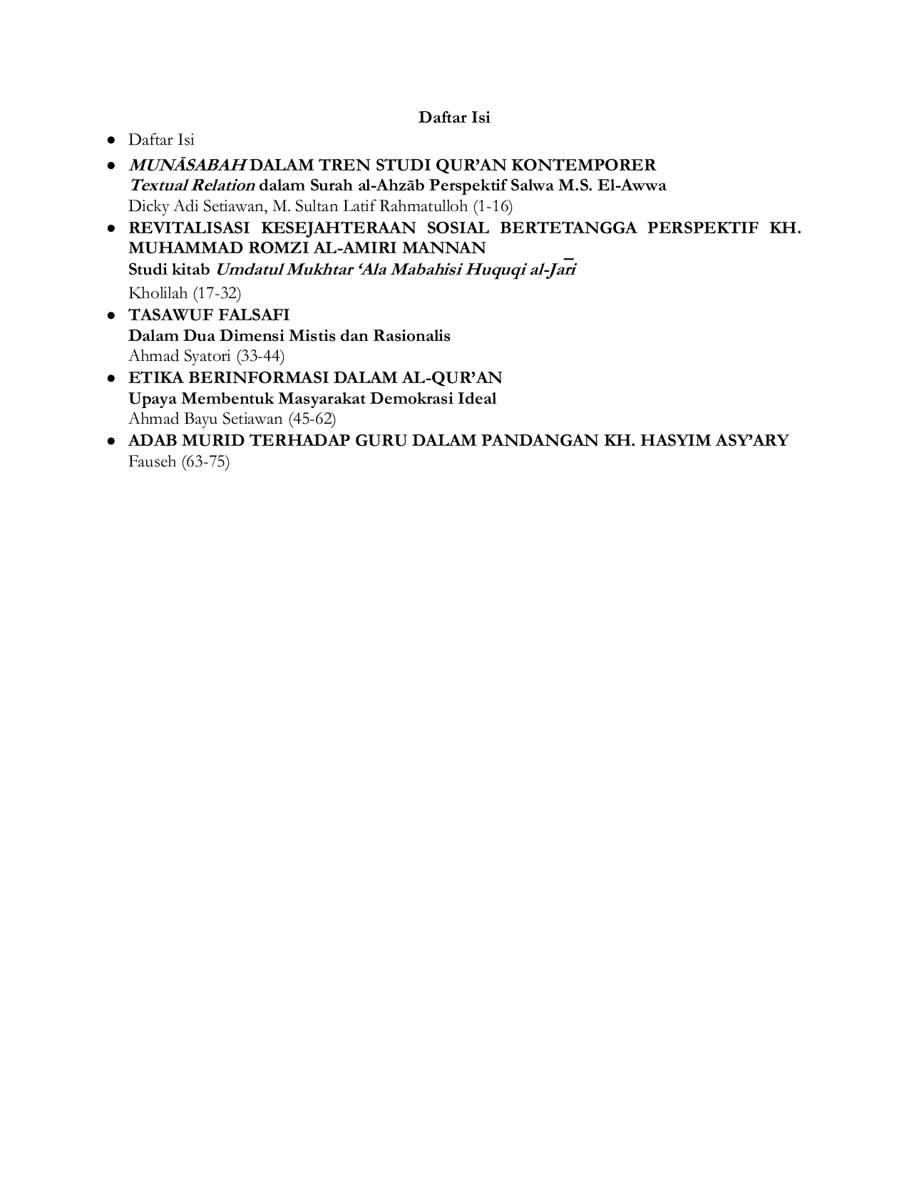JURIS Munasabah Dalam Tren Studi Qur an Kontemporer