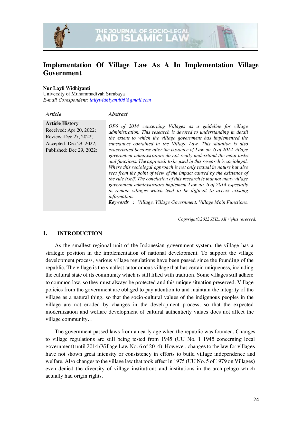 JURIS Implementation Of Village Law As A In Implementation Village Government The Community