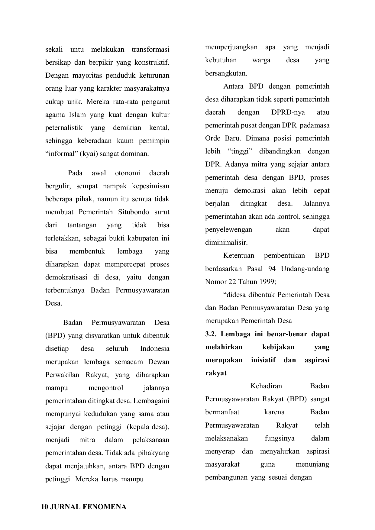 JURIS Fungsi Badan Permusyawaratan Desa Menurut Pasal 55 Undang Undang Nomor 6 Tahun 2014 Tentang Desa