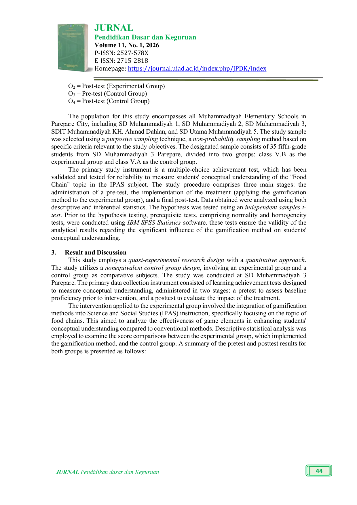 JURIS The The Effect Of Gamification Method On Students Understanding Of Concepts On Food Chain AUAUMaterial In Social Natural Sciences in Elementary Schools