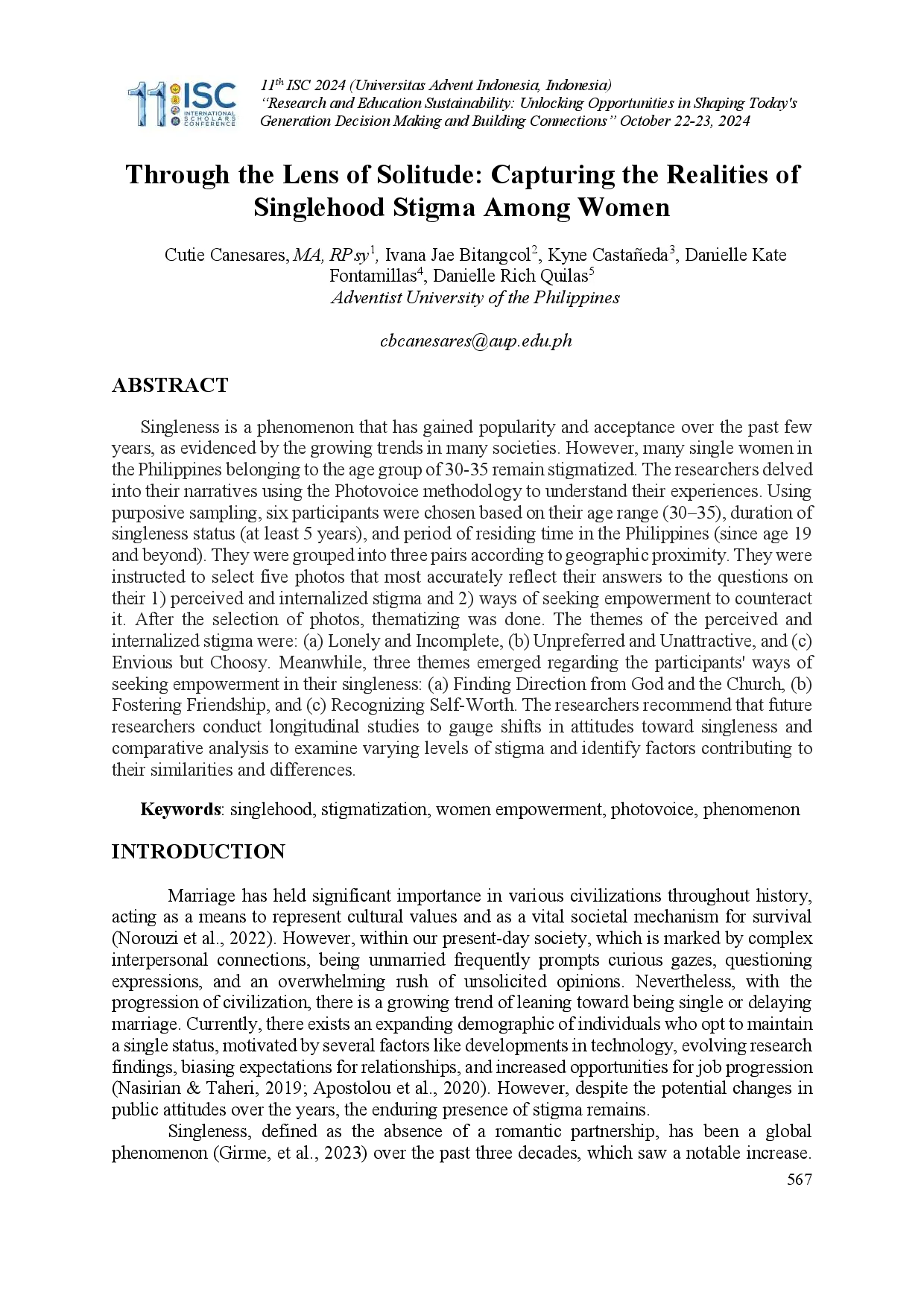 juris Through the Lens of Solitude Capturing the Realities of Singlehood Stigma Among Women