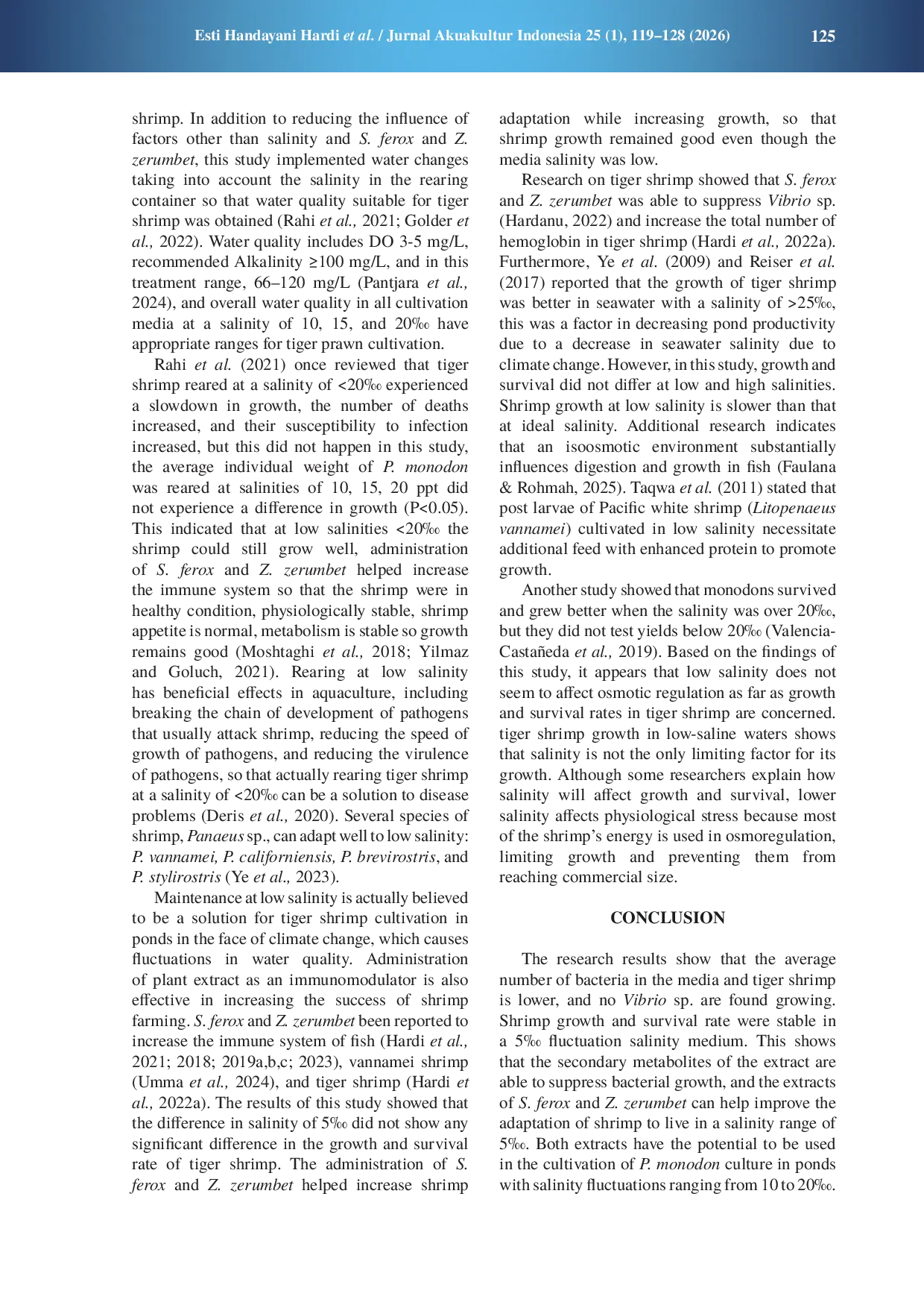 JURIS The effectiveness of Solanum ferox and Zingiber zerumbet extracts on the survival of Penaeus monodon in different salinity levels of the cultivation media