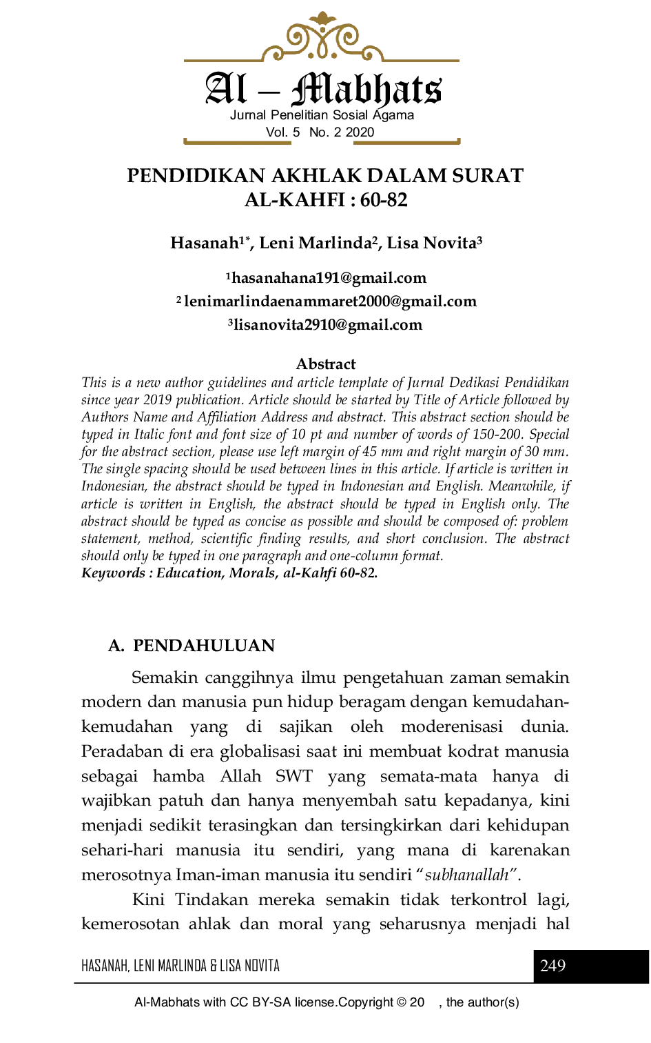 JURIS Pendidikan Akhlak dalam Surat Al Kahfi 60 82