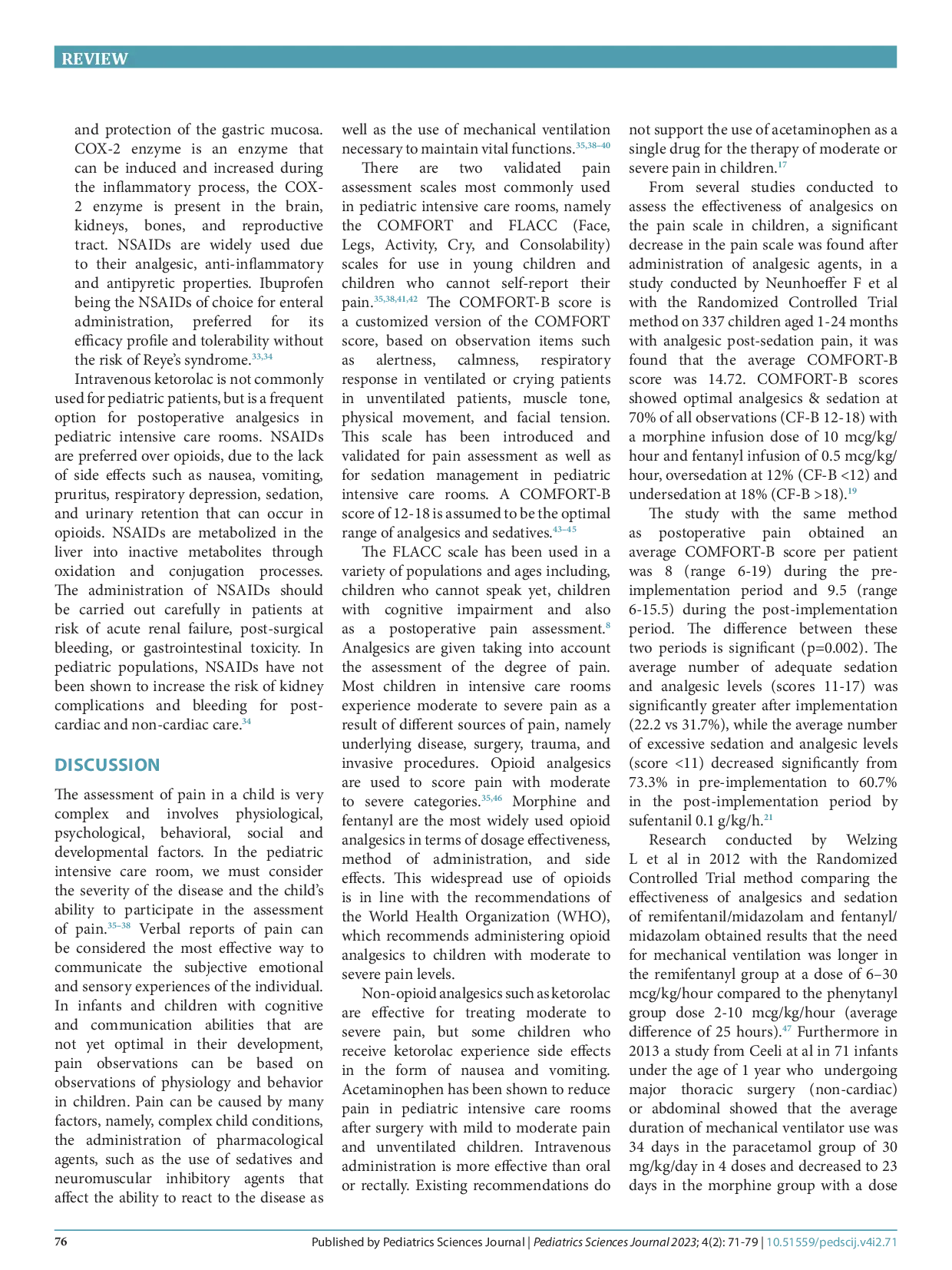 juris The Effectiveness of Analgesics in Pain Treatment in Critically Ill Children a Literature Review