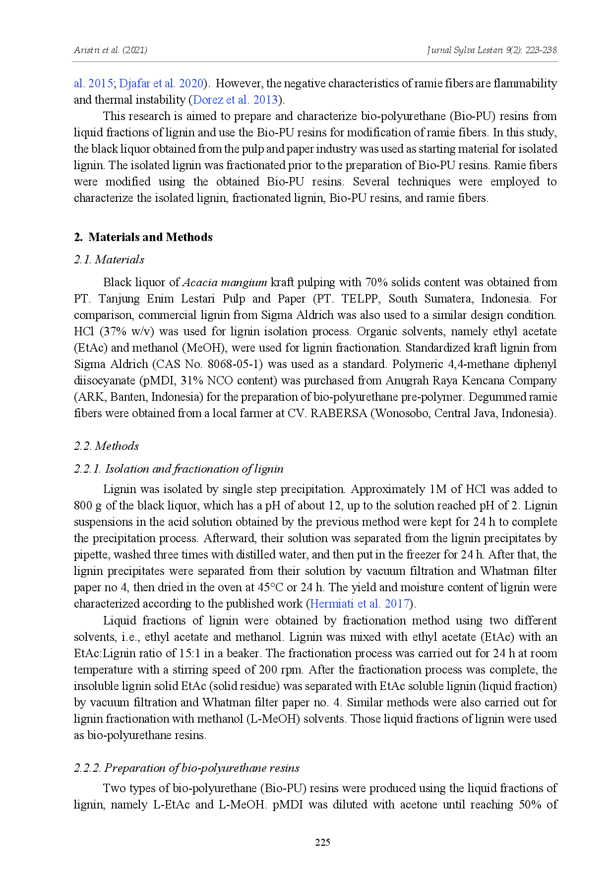 juris Bio Polyurethane Resins Derived from Liquid Fractions of Lignin for the Modification of Ramie Fibers