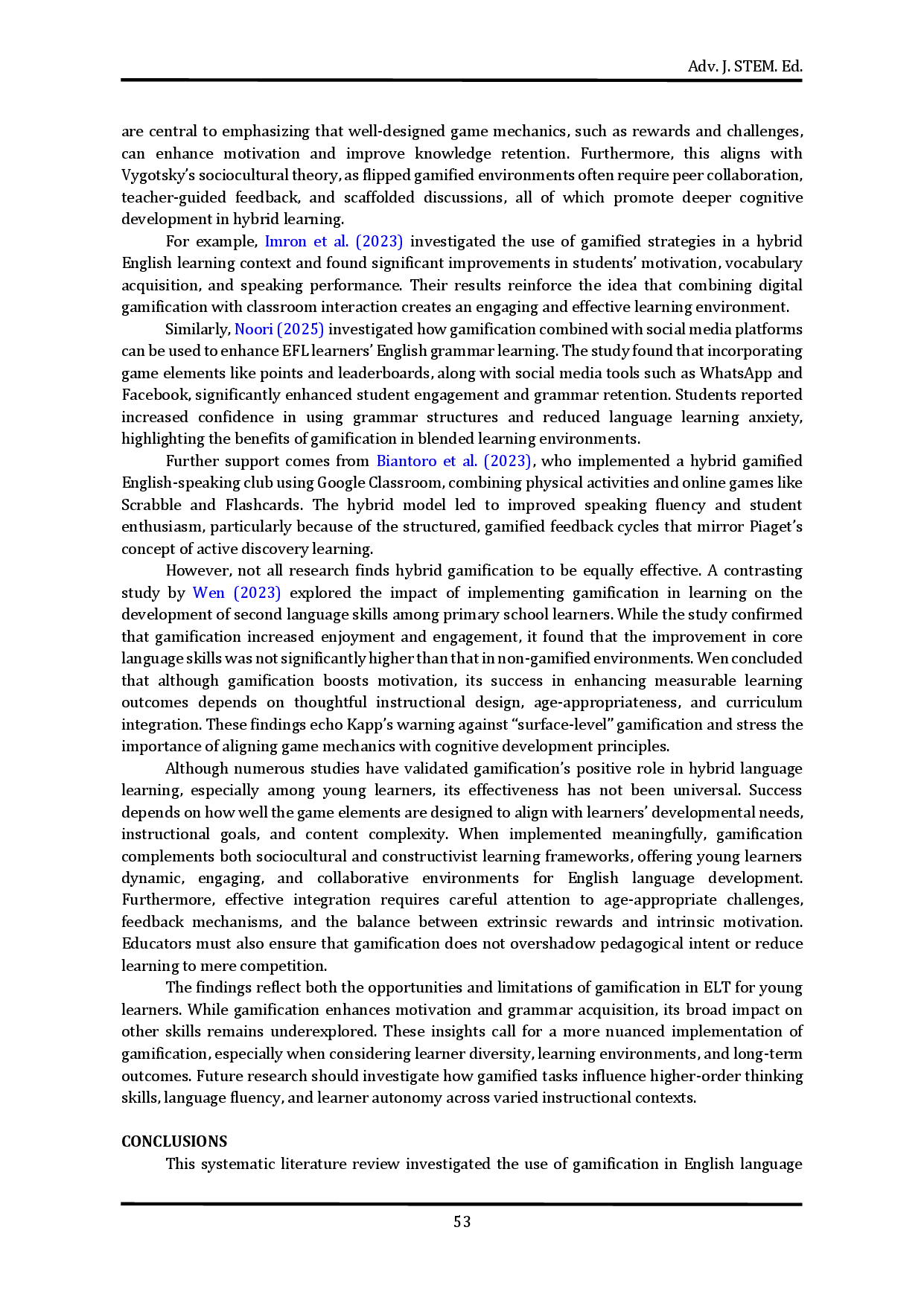 juris A Systematic Literature Review on the Use of Gamification in English Language Teaching for Young Learners