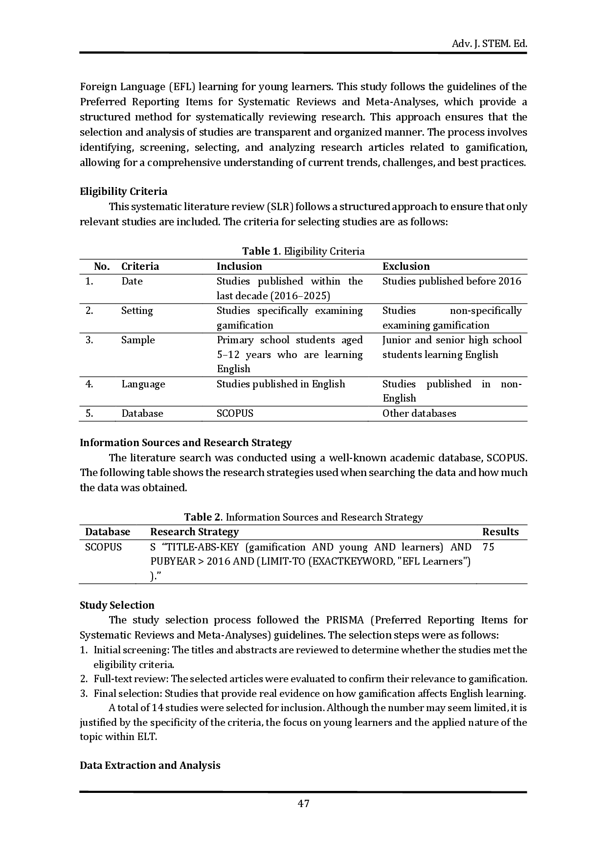 juris A Systematic Literature Review on the Use of Gamification in English Language Teaching for Young Learners