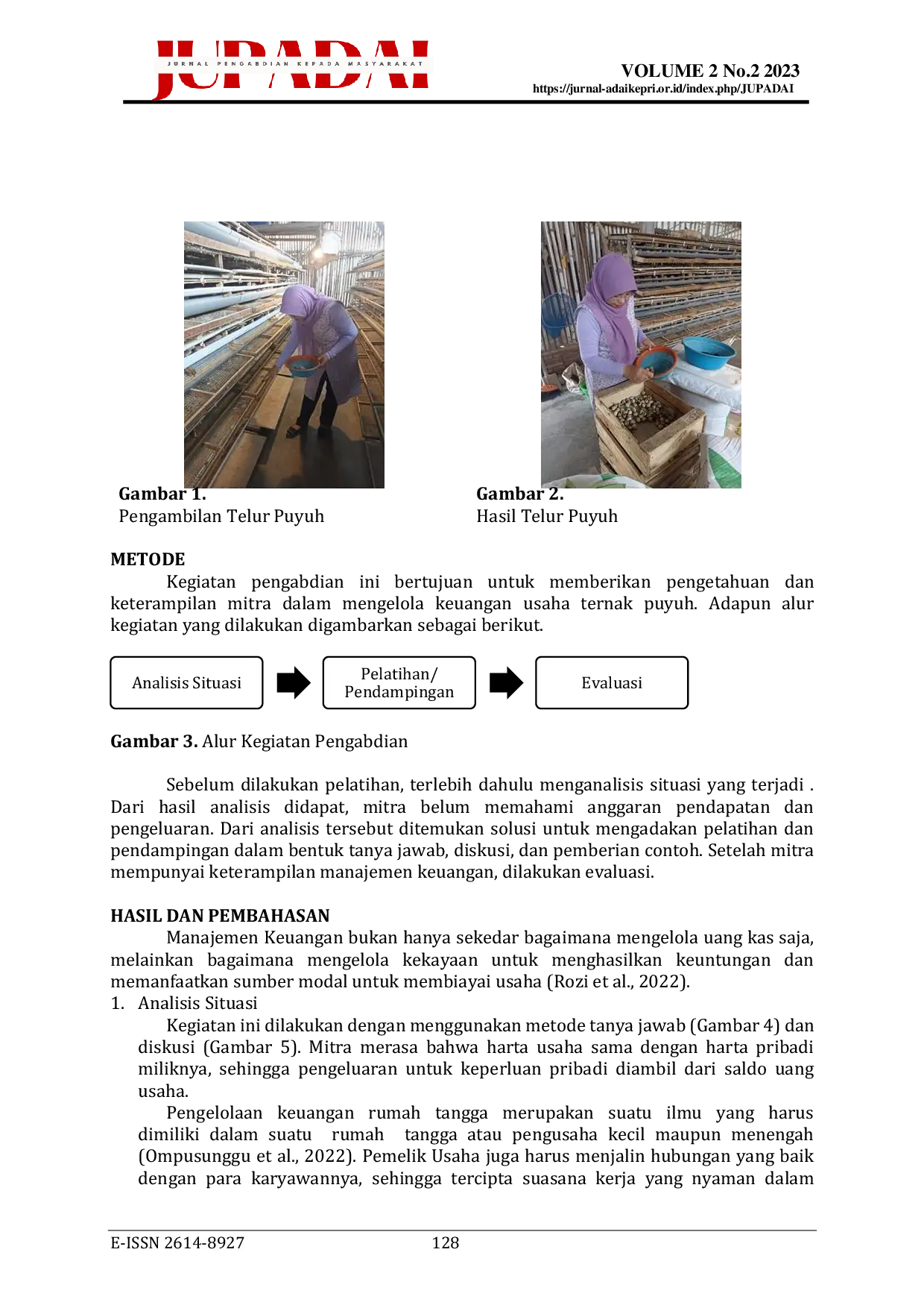 JURIS Pelatihan Manajemen Keuangan Peternak Burung Puyuh Di Desa Ngijo Kecamatan Karangploso Kabupaten Malang