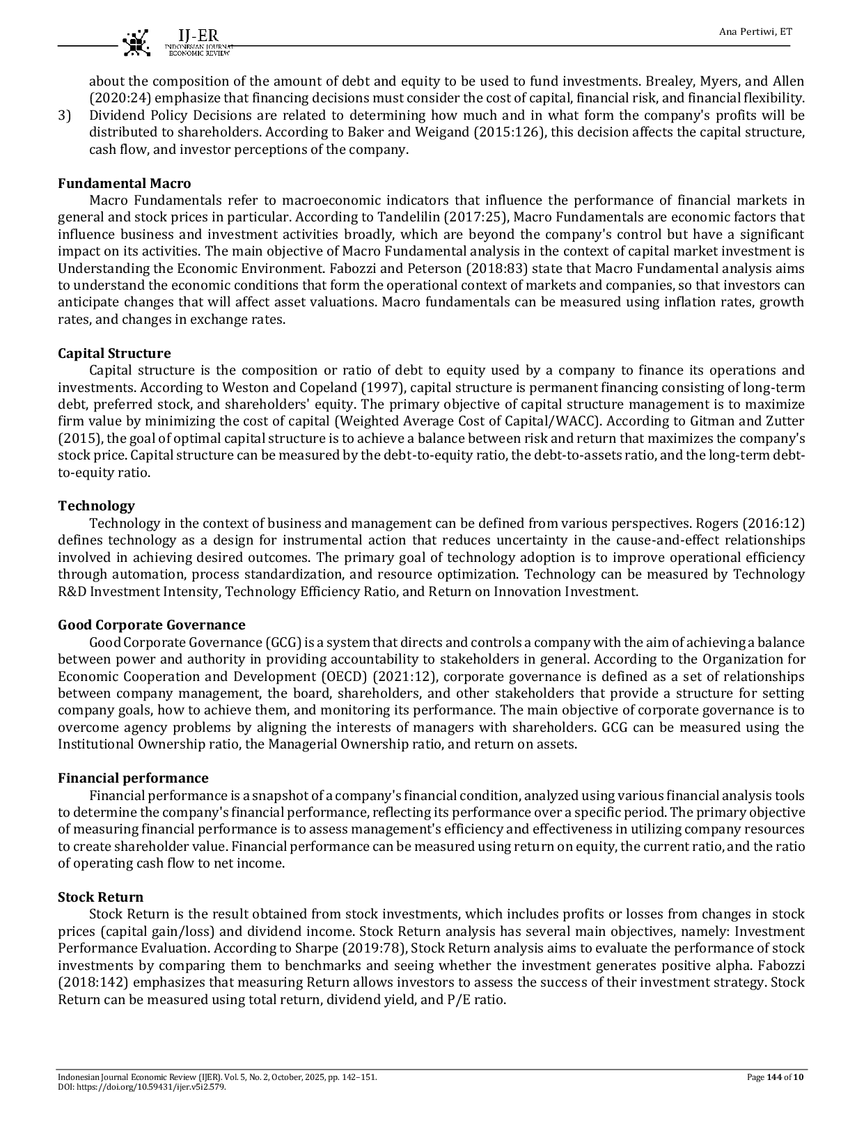JURIS The Effect of Macroeconomic Fundamentals Capital Structure and Technology on Stock Return with Good Corporate Governance and Financial Performance as Intervening Variables A Study of Manufacturing C