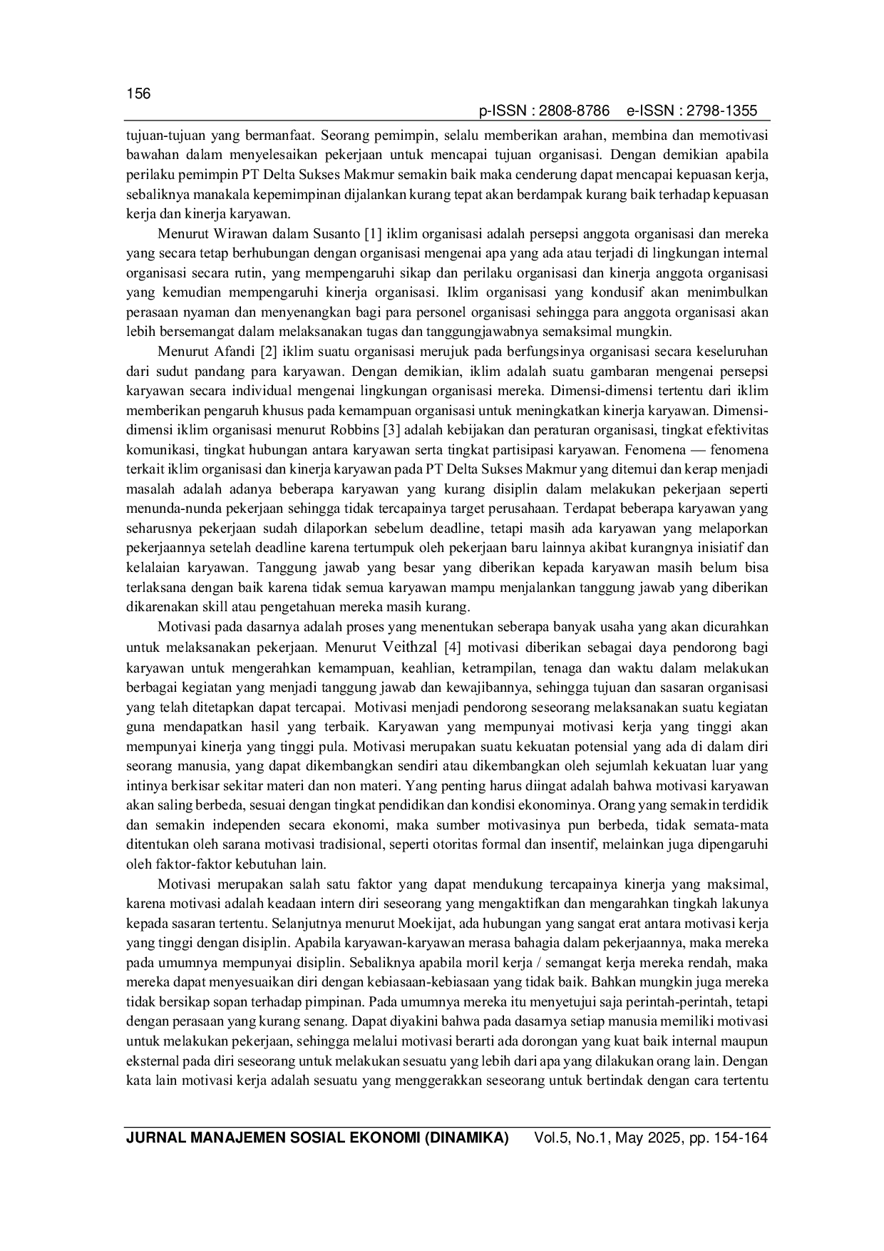 JURIS Pengaruh Kepemimpinan Iklim Organisasi Motivasi Pada Kinerja Karyawan PT Delta Sukses Makmur