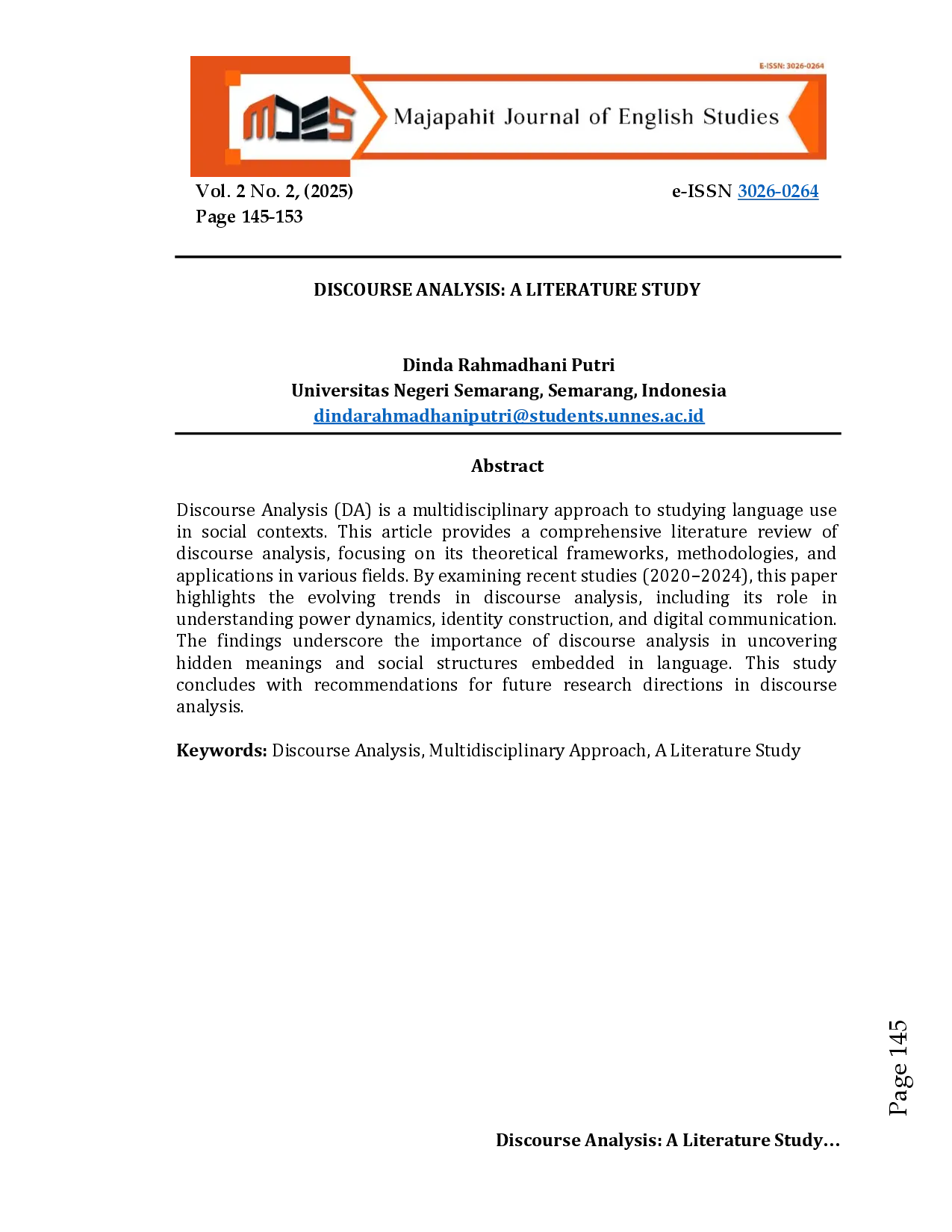 juris Discourse Analysis A Literature Study