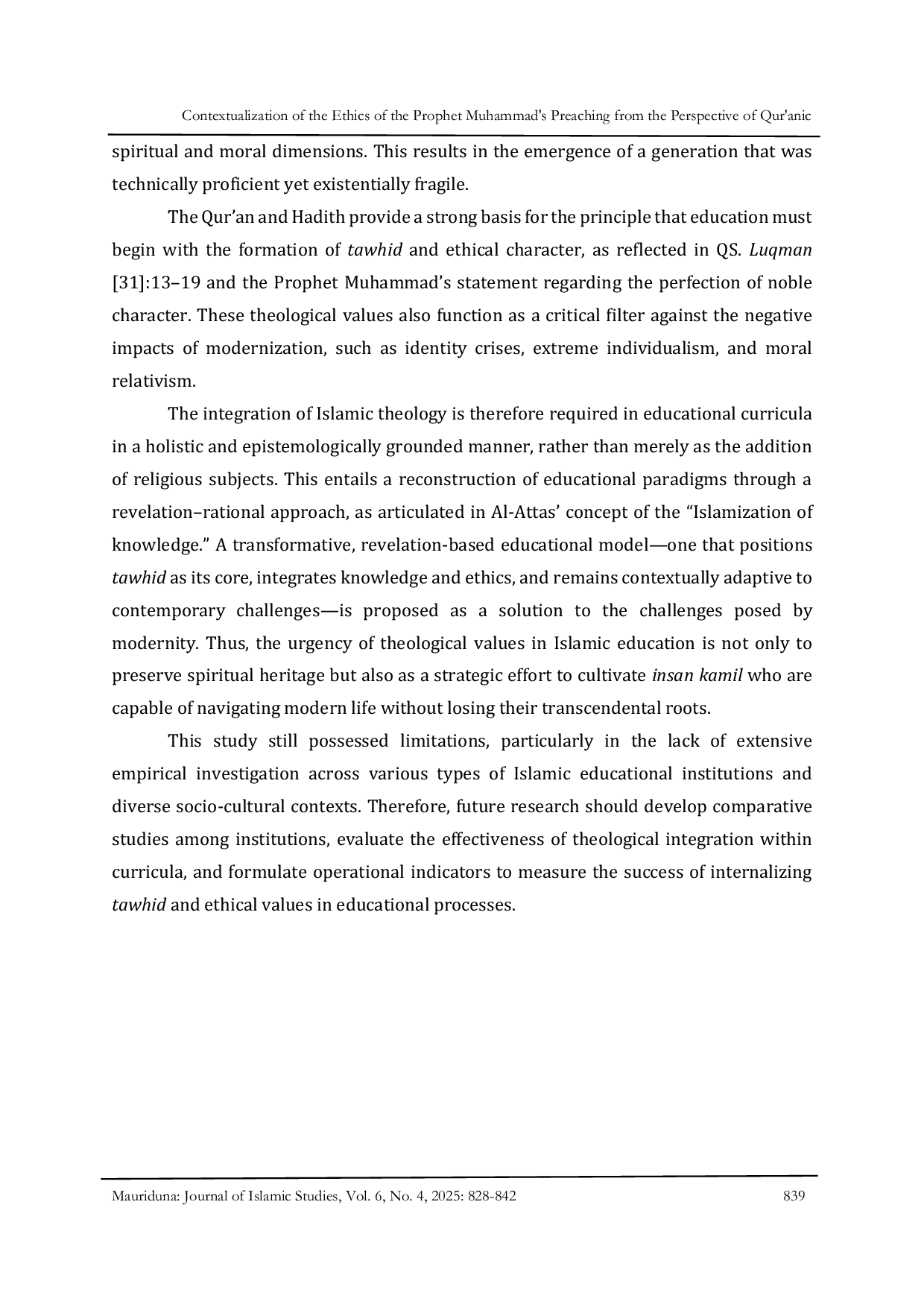 JURIS Urgency of Theological Values and Modernization in Islamic Education Perspective of the Qur an and Hadith