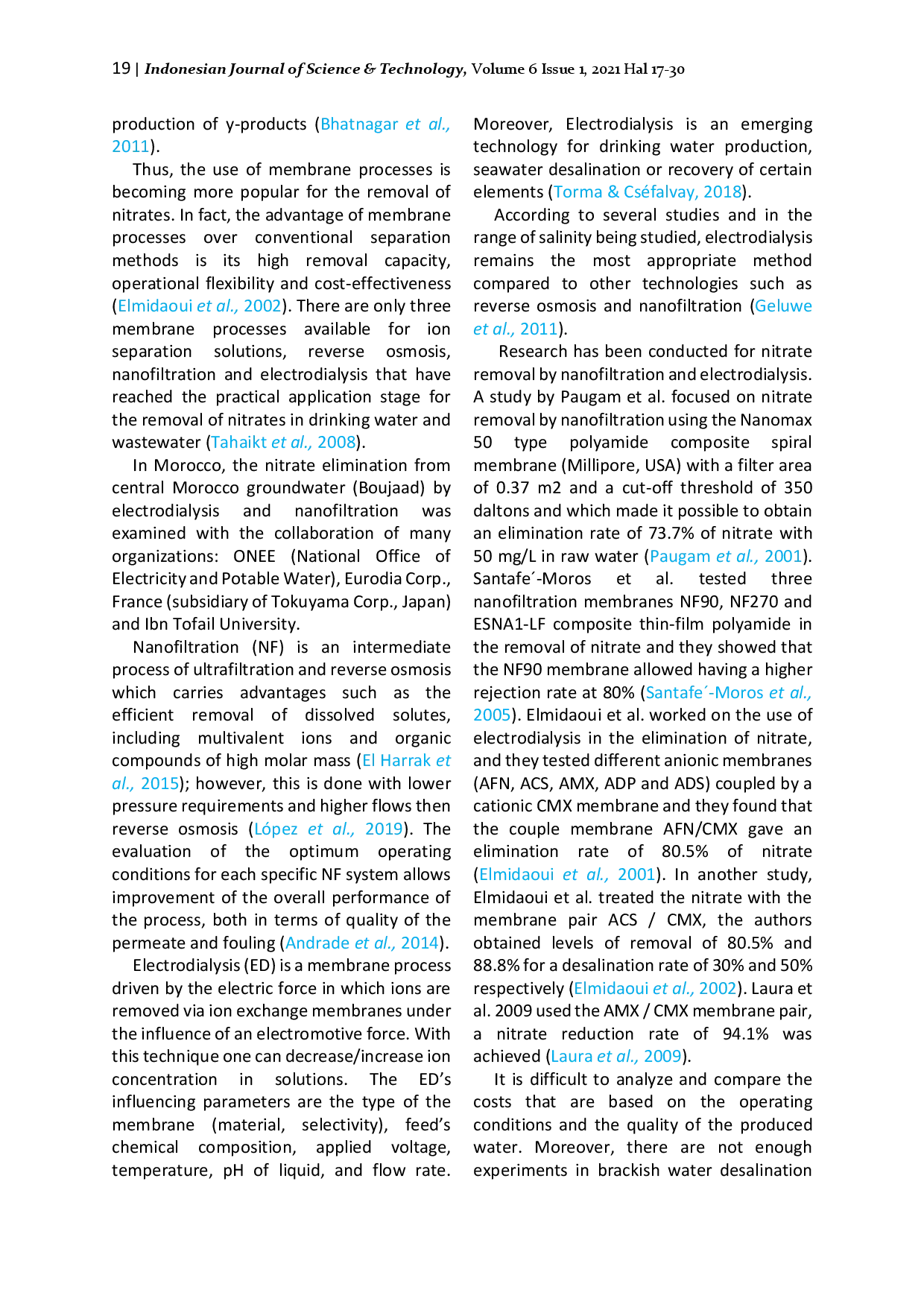 juris The Comparison of Electrodialysis and Nanofiltration in Nitrate Removal from Groundwater