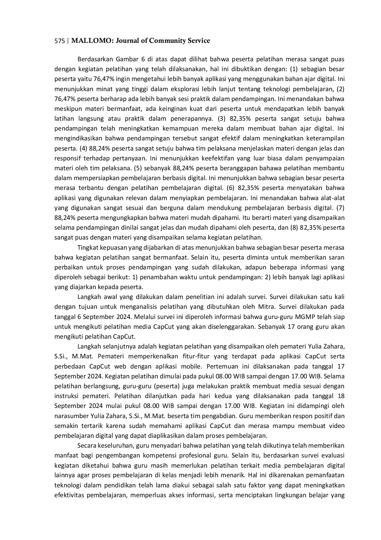 JURIS Pelatihan CapCut sebagai Upaya Pengembangan Video Pembelajaran Digital Pada MGMP Matematika Tingkat SMP Lhokseumawe