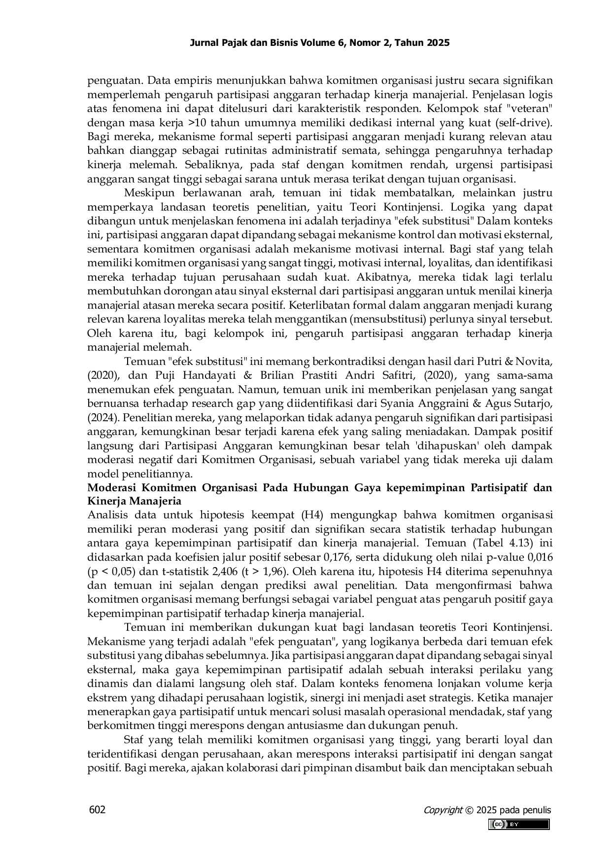 JURIS Moderasi Komitmen Organisasi Pada Hubungan Partisipasi Anggaran Dan Gaya Kepemimpinan Partisipatif Terhadap Kinerja Manajerial