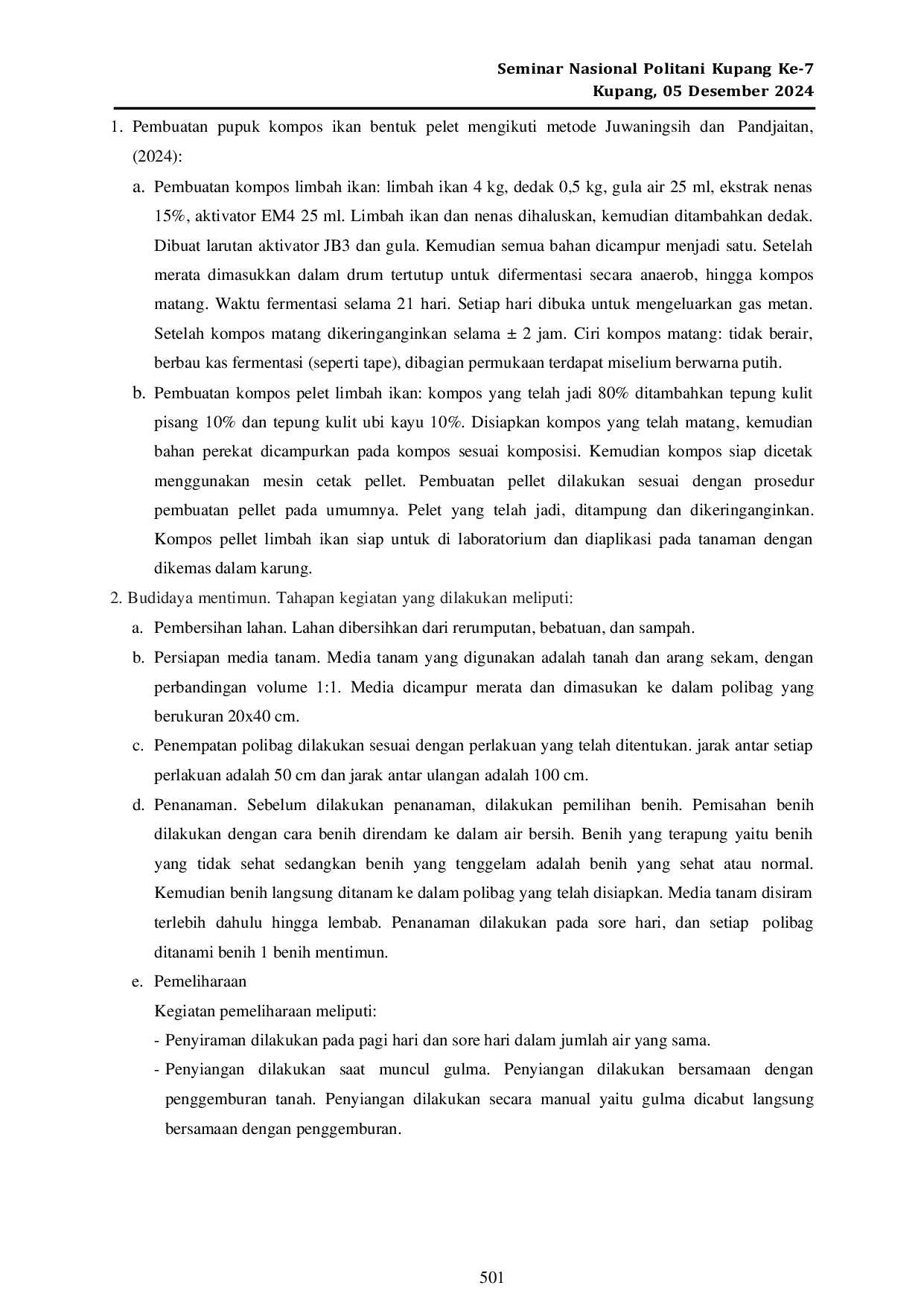 JURIS Respon Hasil Tanaman Mentimun Akibat Pemberian Dosis Kompos Limbah Ikan Bentuk Pelet