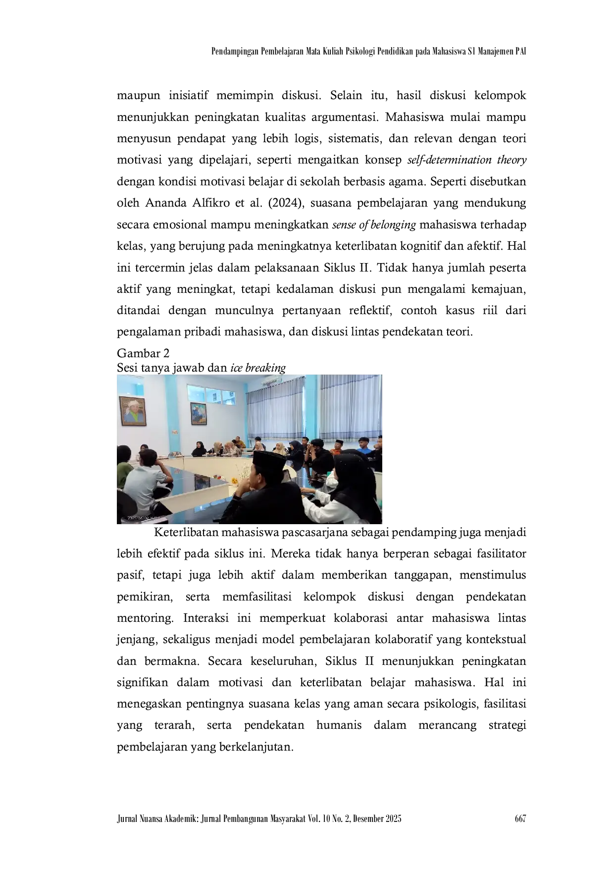 JURIS Pendampingan Pembelajaran Mata Kuliah Psikologi Pendidikan pada Mahasiswa S1 Manajemen PAI