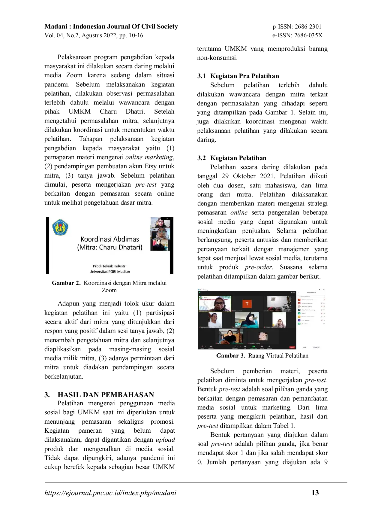 JURIS Pelatihan Strategi Online Marketing di Charu Dhatri sebagai Solusi Pemasaran di Era Pandemi